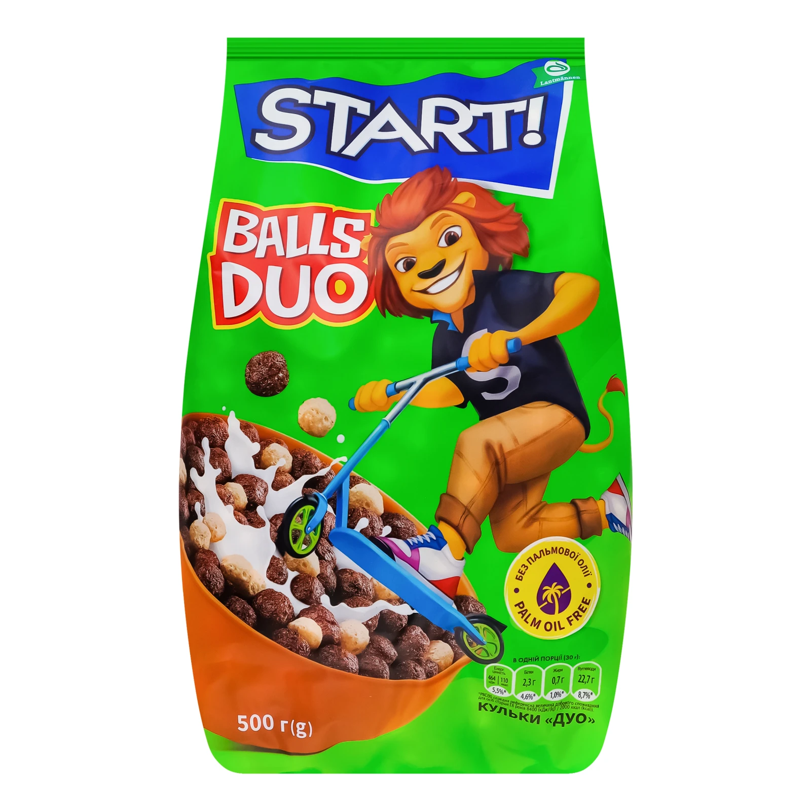 Сніданок сухий Start! Кульки Duo зернові 500г Фото №:1