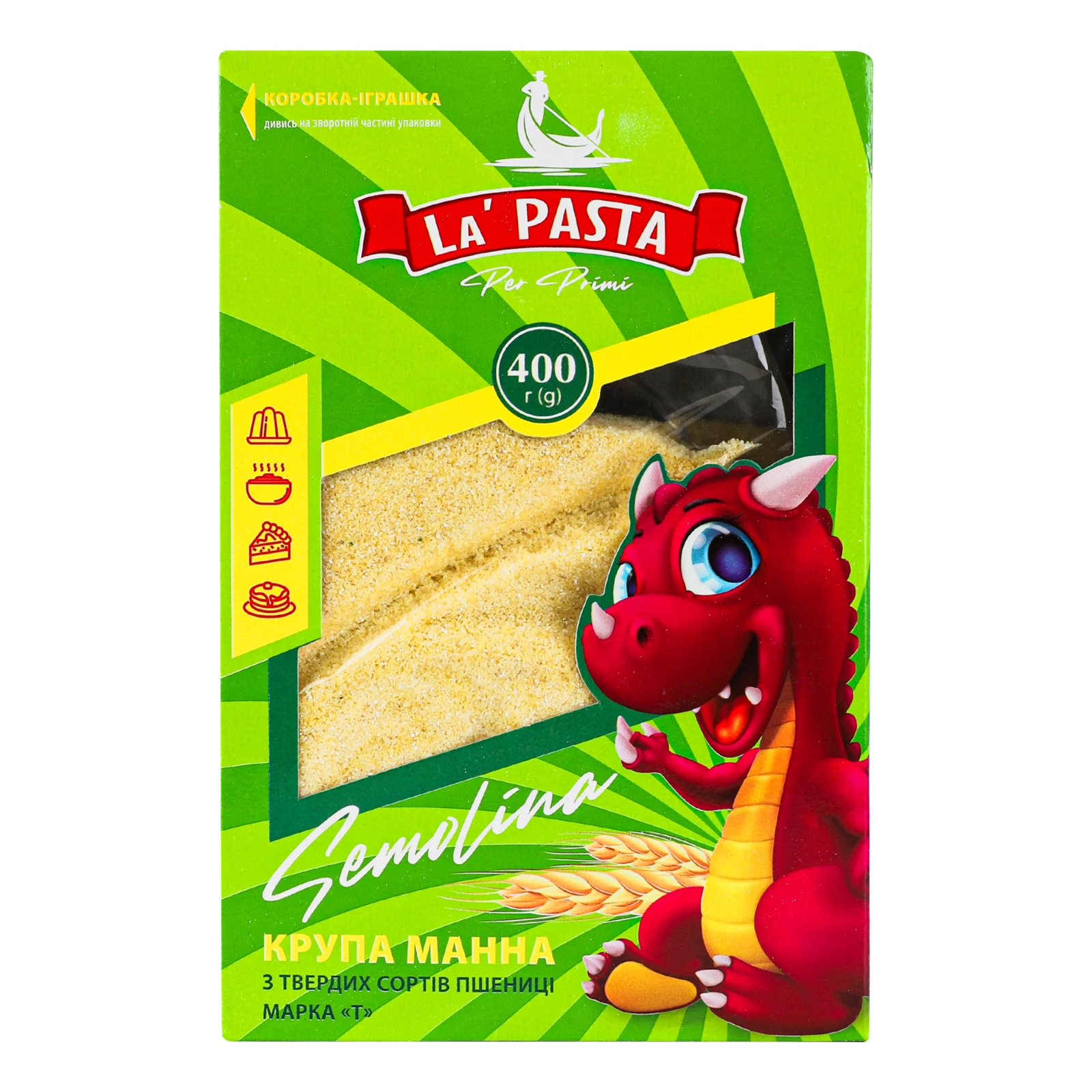 Крупа манна La Pasta Per Primi Semolina з твердих сортів пшениці 400г Фото №:1