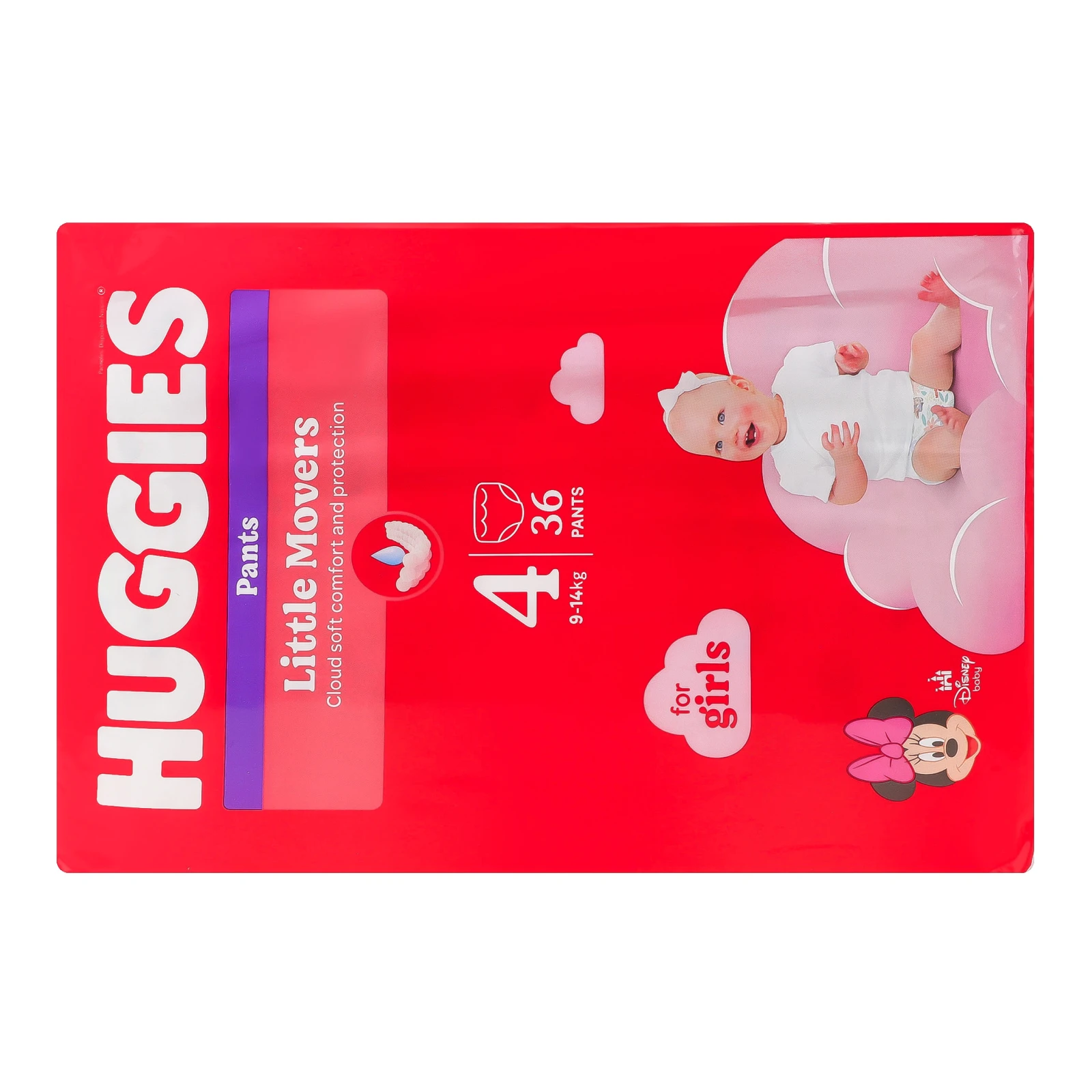 Підгузки-трусики Huggies Pants Little Movers 4 для дівчаток 9-14кг 36шт фото 2