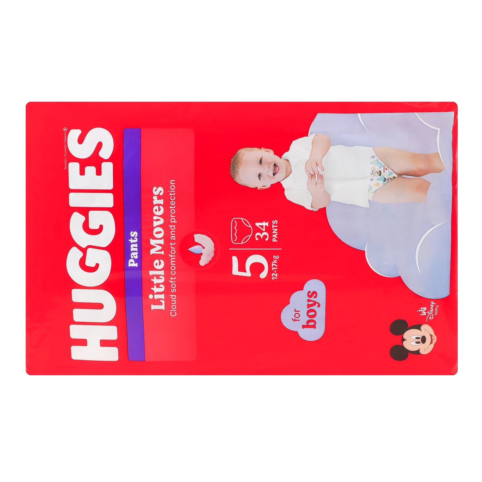 Підгузки-трусики Huggies Pants Little Movers 5 для хлопчиків 12-17кг 34шт фото 2