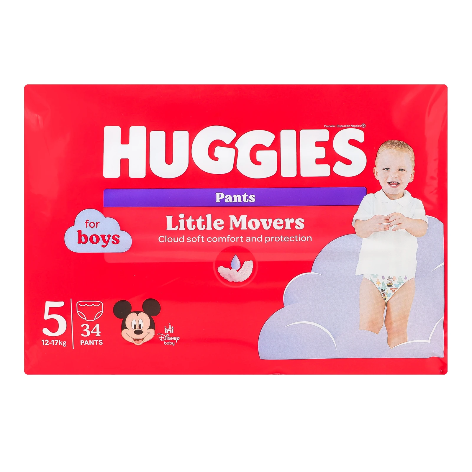 Підгузки-трусики Huggies Pants Little Movers 5 для хлопчиків 12-17кг 34шт
