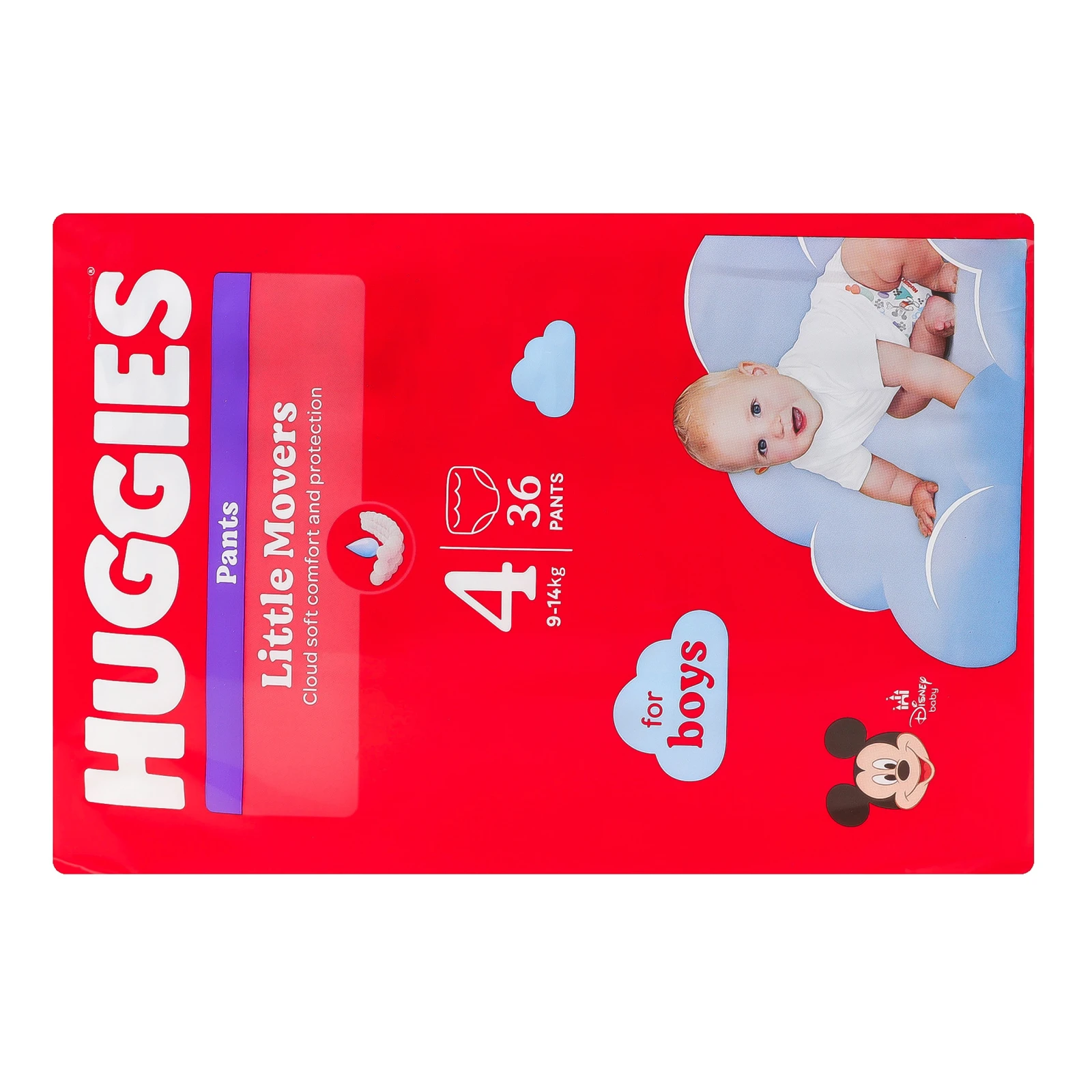 Підгузки-трусики Huggies Pants Little Movers 4 для хлопчиків 9-14кг 36шт фото 2