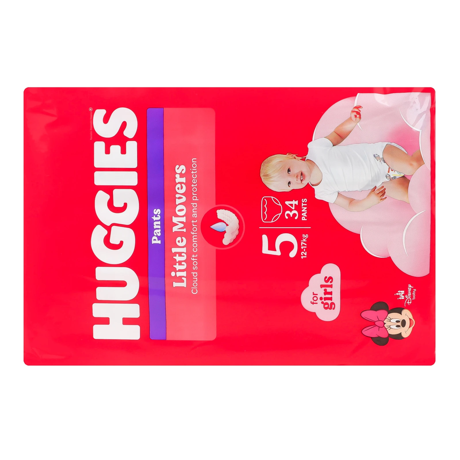 Підгузки-трусики Huggies Pants Little Movers 5 для дівчаток 12-17кг 34шт фото 2