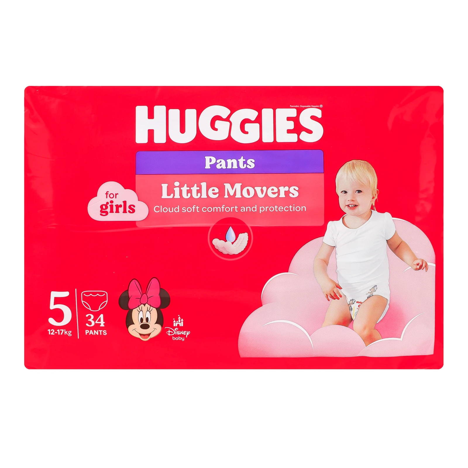 Трусики-підгузники Huggies Pants Little Movers 5 12-17кг для дівчаток 34шт/уп Фото №:1