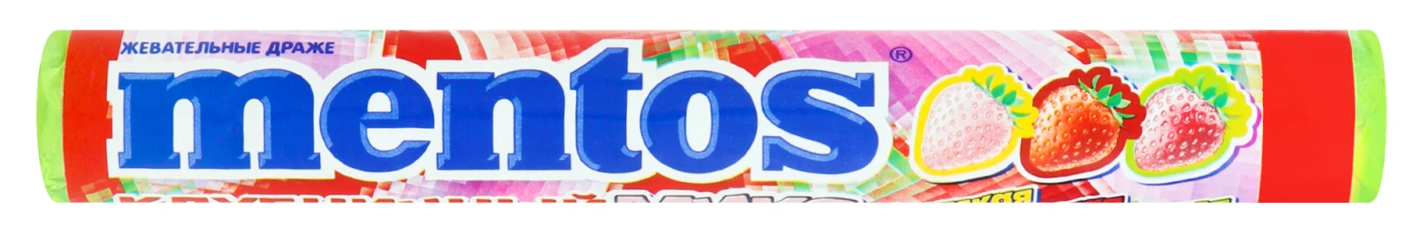 Драже жувальні Mentos 37г полуничний мікс Фото навігації №:1