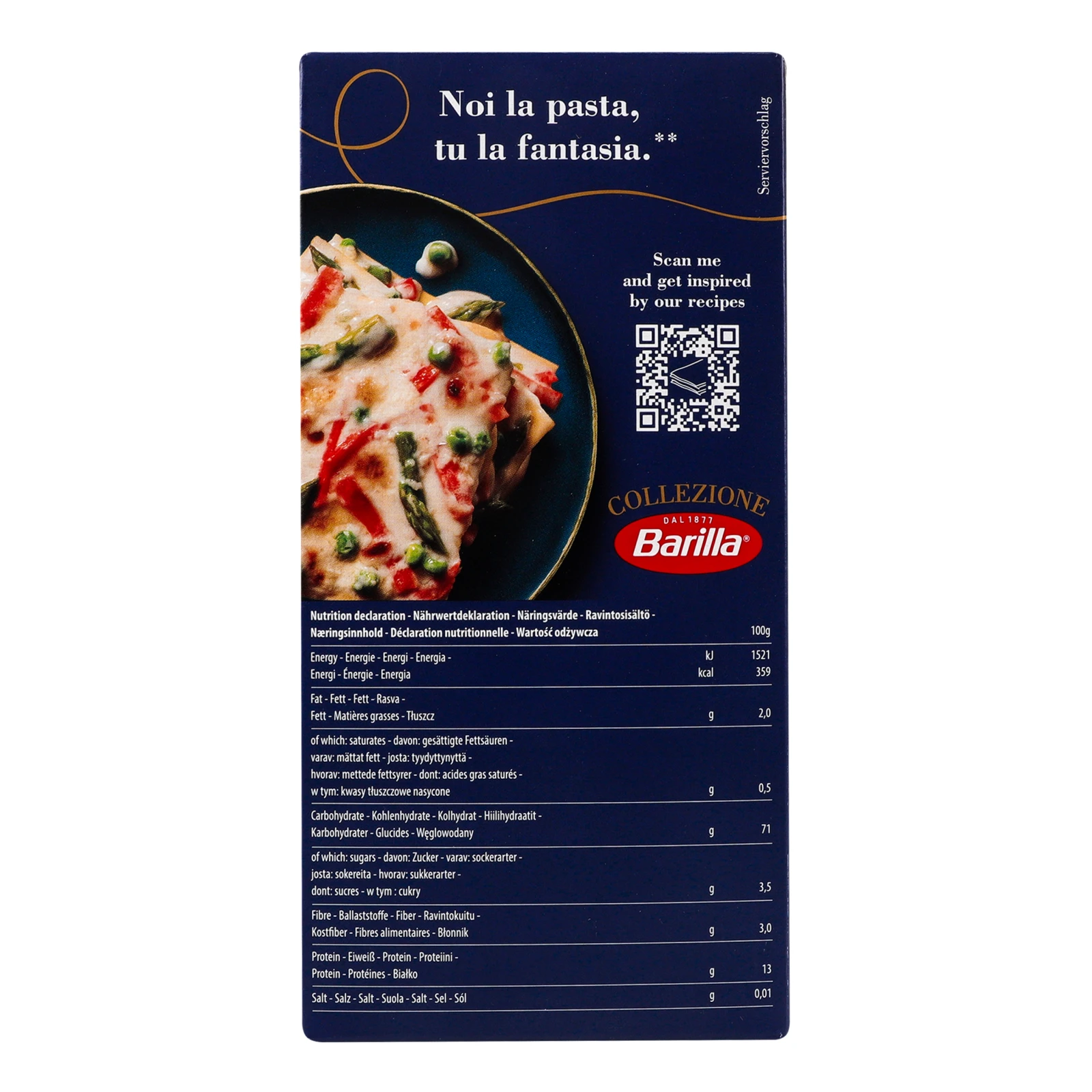 Макаронні вироби Barilla Collezione з твердих сортів пшениці Lasagne №189 500г Фото №:2
