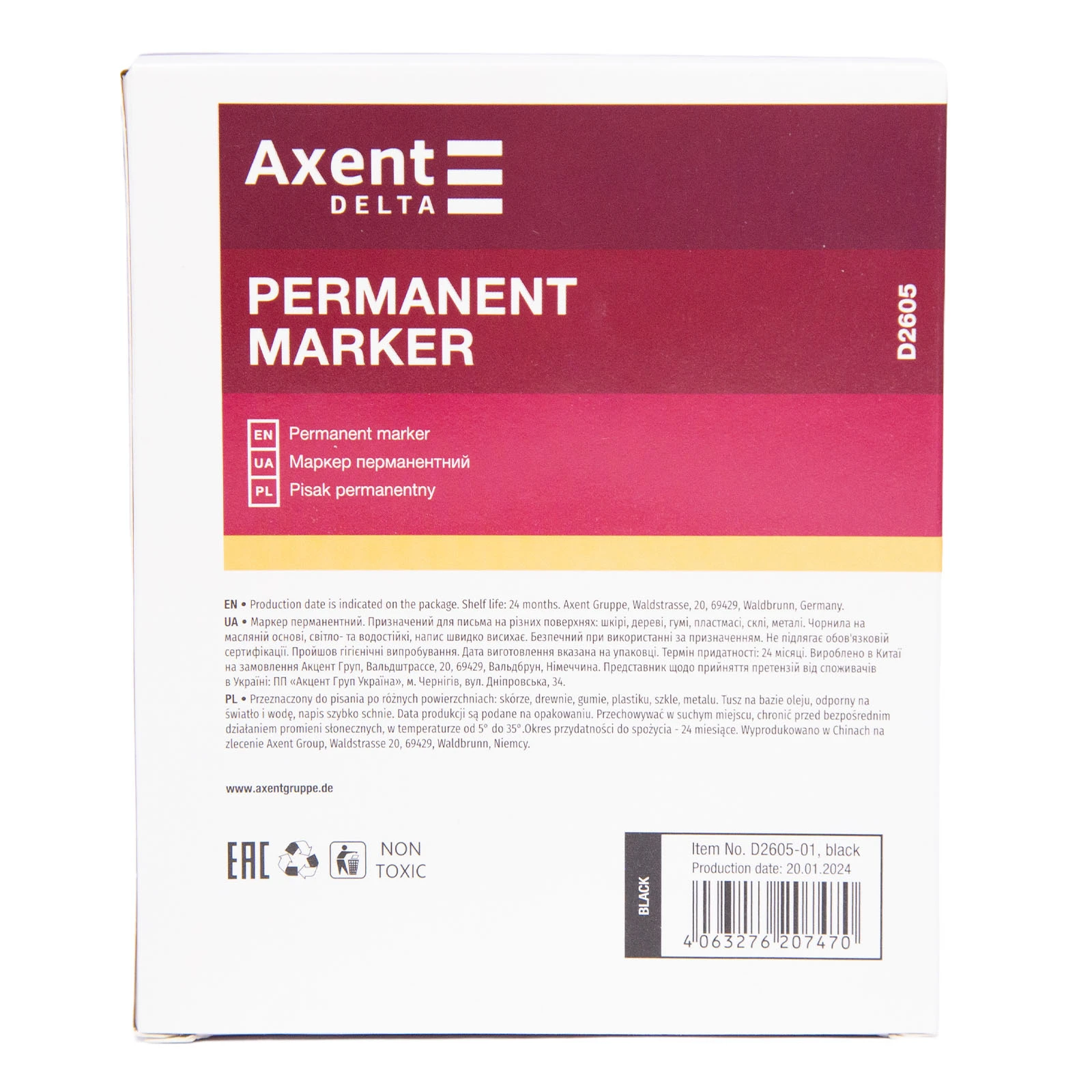 Маркер Delta перманентний  D2605 2мм чорний Фото №:2