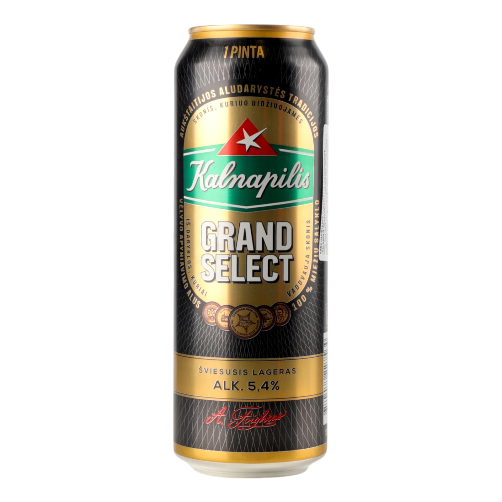 Пиво Kalnapilis Grand Select напівтемне фільтроване пастеризоване 5.4% 0.568л Фото №:1