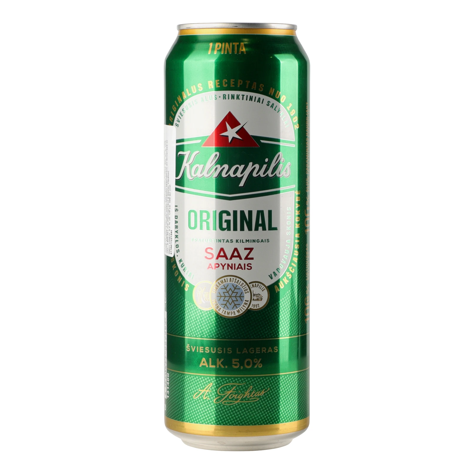 Пиво Kalnapilis Original світле фільтроване пастеризоване 5% 0.568л Фото №:2