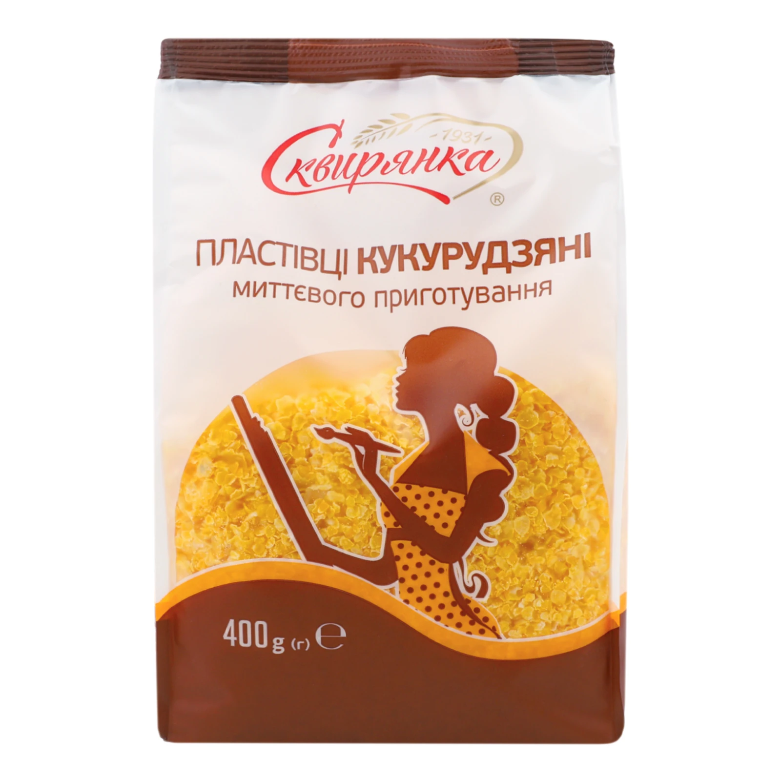 Пластівці Сквирянка миттєвого приготування кукурудзяні 400г