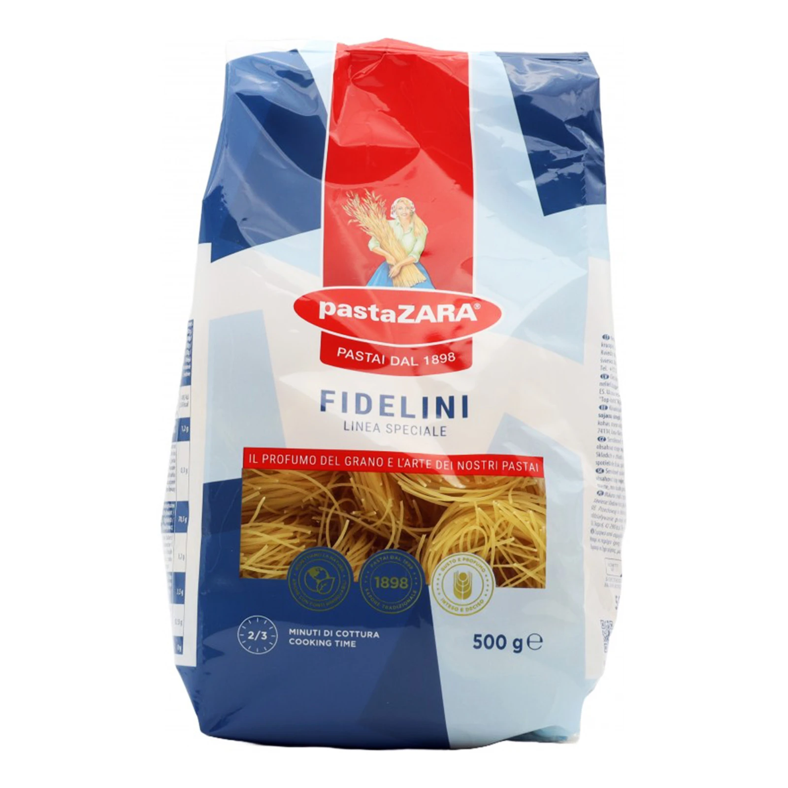 Макарони Pasta Zara 500г Fidellini гнізда тонкі Фото №:1