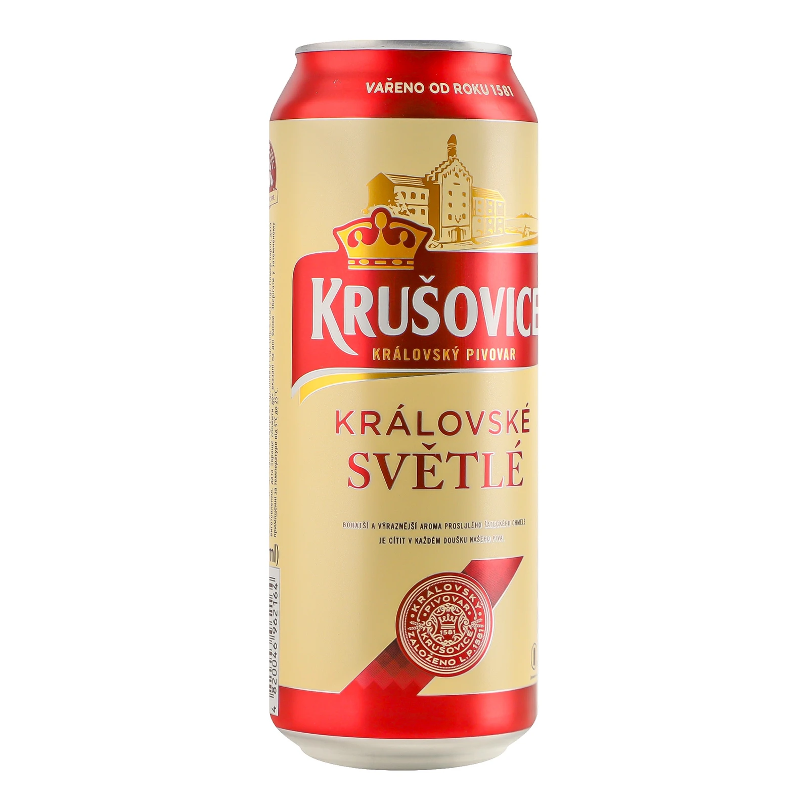 Пиво Krusovice Kralovske Svetle світле фільтроване пастеризоване 4.2% 0.5л фото 2