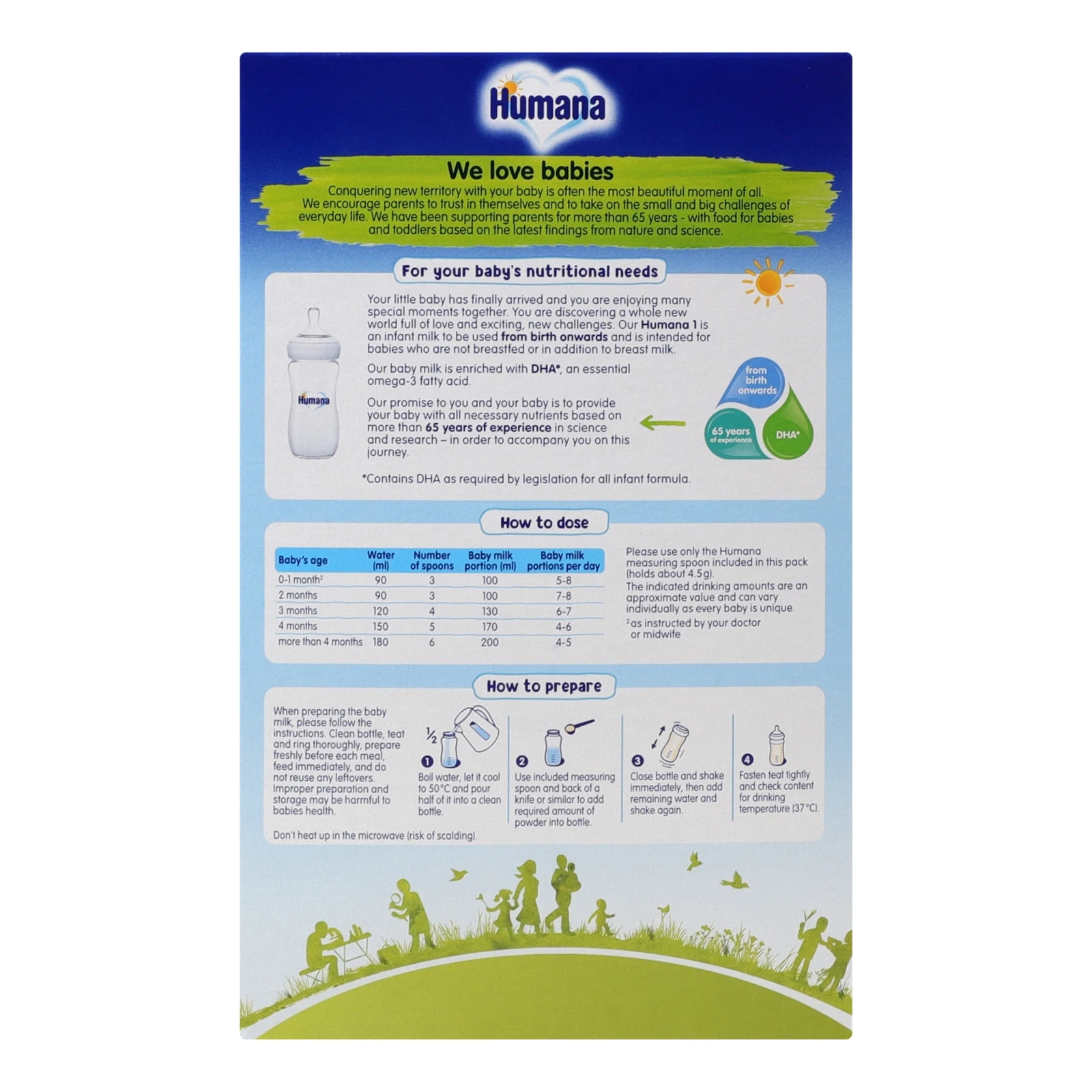 Суміш дитяча Humana 1 суха молочна з пребіотиками галактоолігосахаридами для дітей від 0 до 6-ти місяців 600г Фото №:2