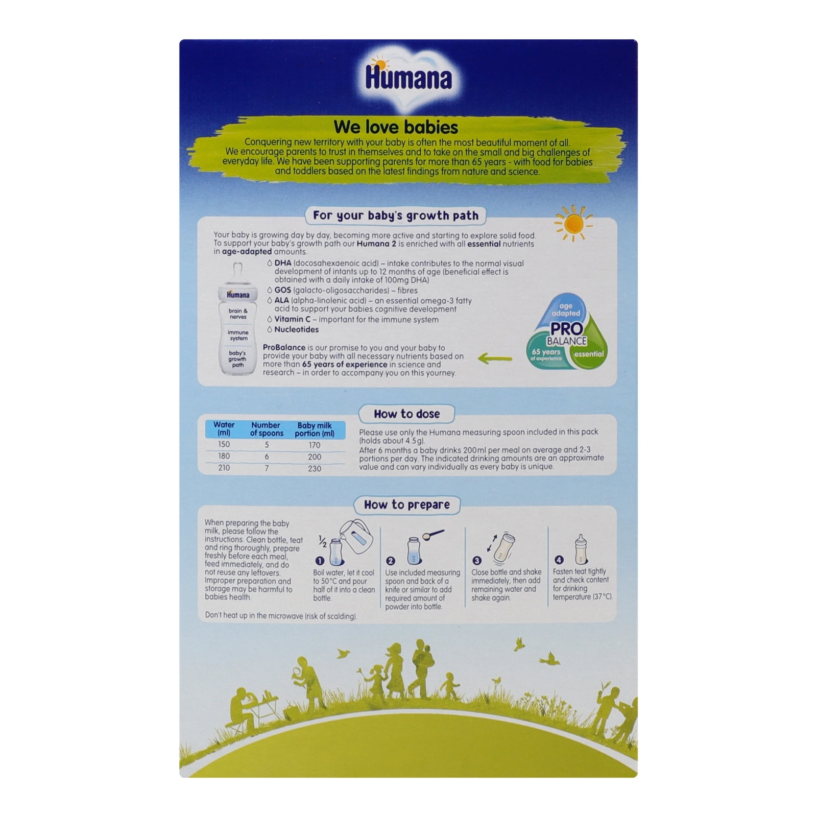 Суміш дитяча Humana 2 суха молочна з пребіотиками галактоолігосахаридами для дітей від 6-ти до 12-ти місяців 600г Фото №:2