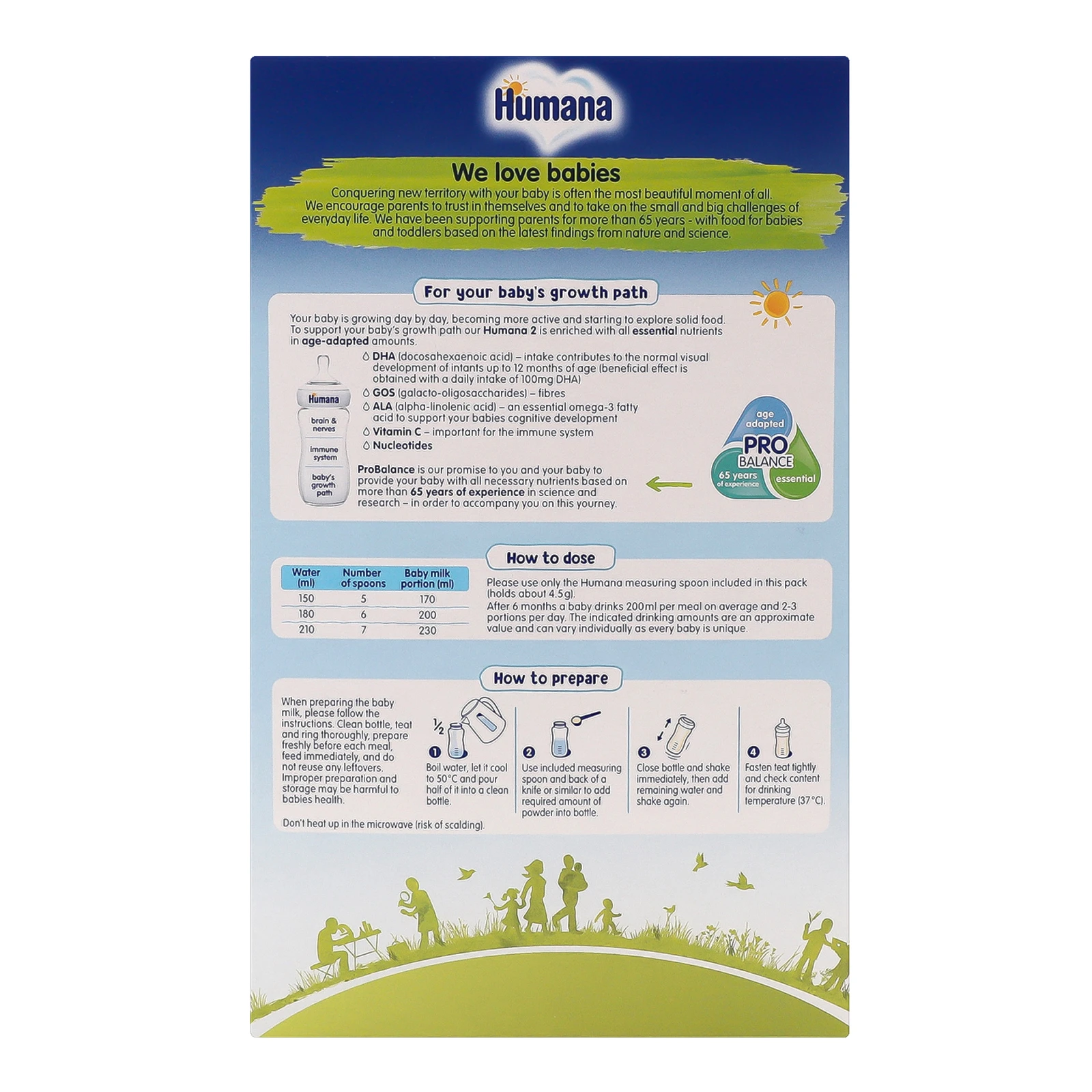 Суміш дитяча Humana 2 суха молочна з пребіотиками галактоолігосахаридами для дітей від 6-ти до 12-ти місяців 600г Фото №:2
