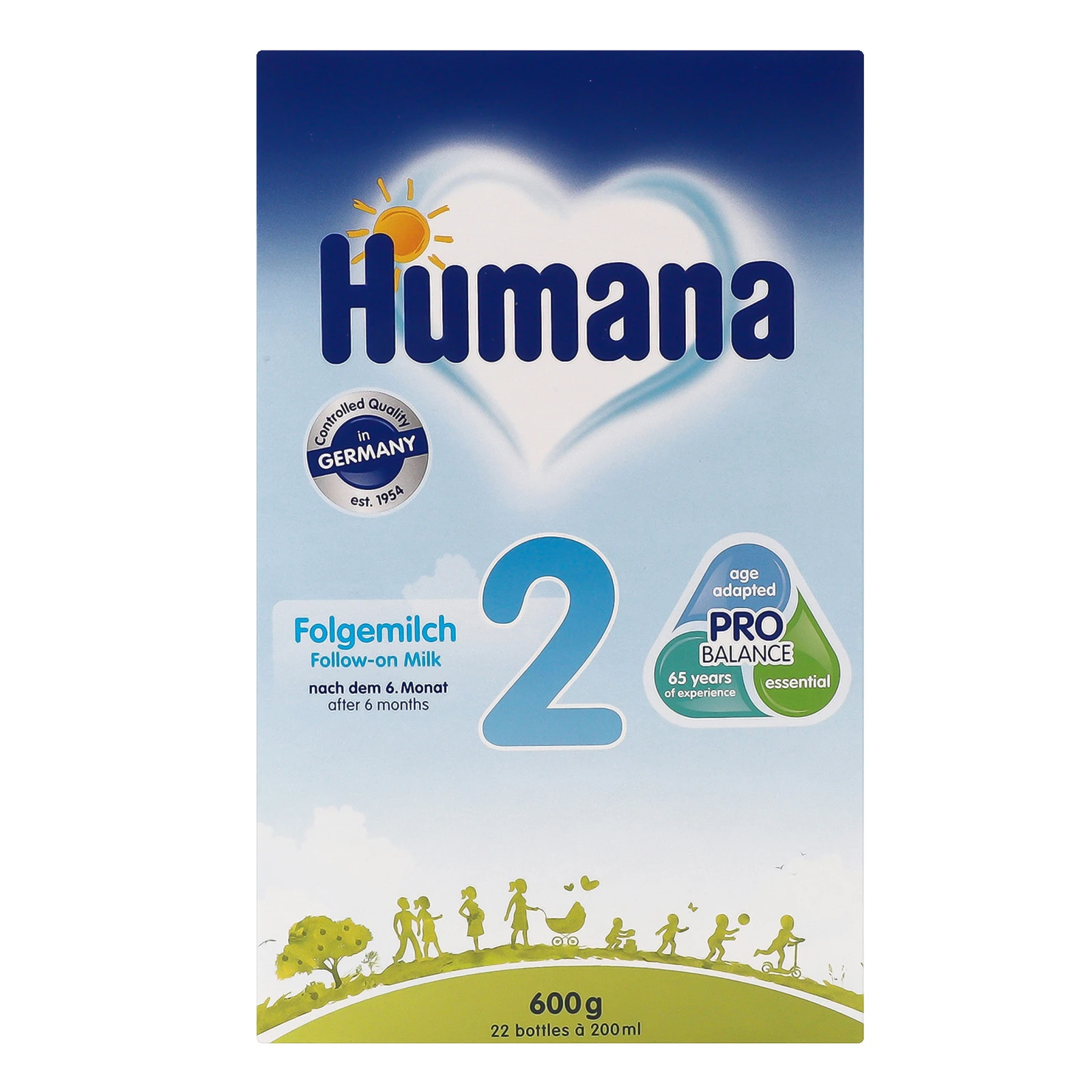 Суміш дитяча Humana 2 суха молочна з пребіотиками галактоолігосахаридами для дітей від 6-ти до 12-ти місяців 600г Фото №:1