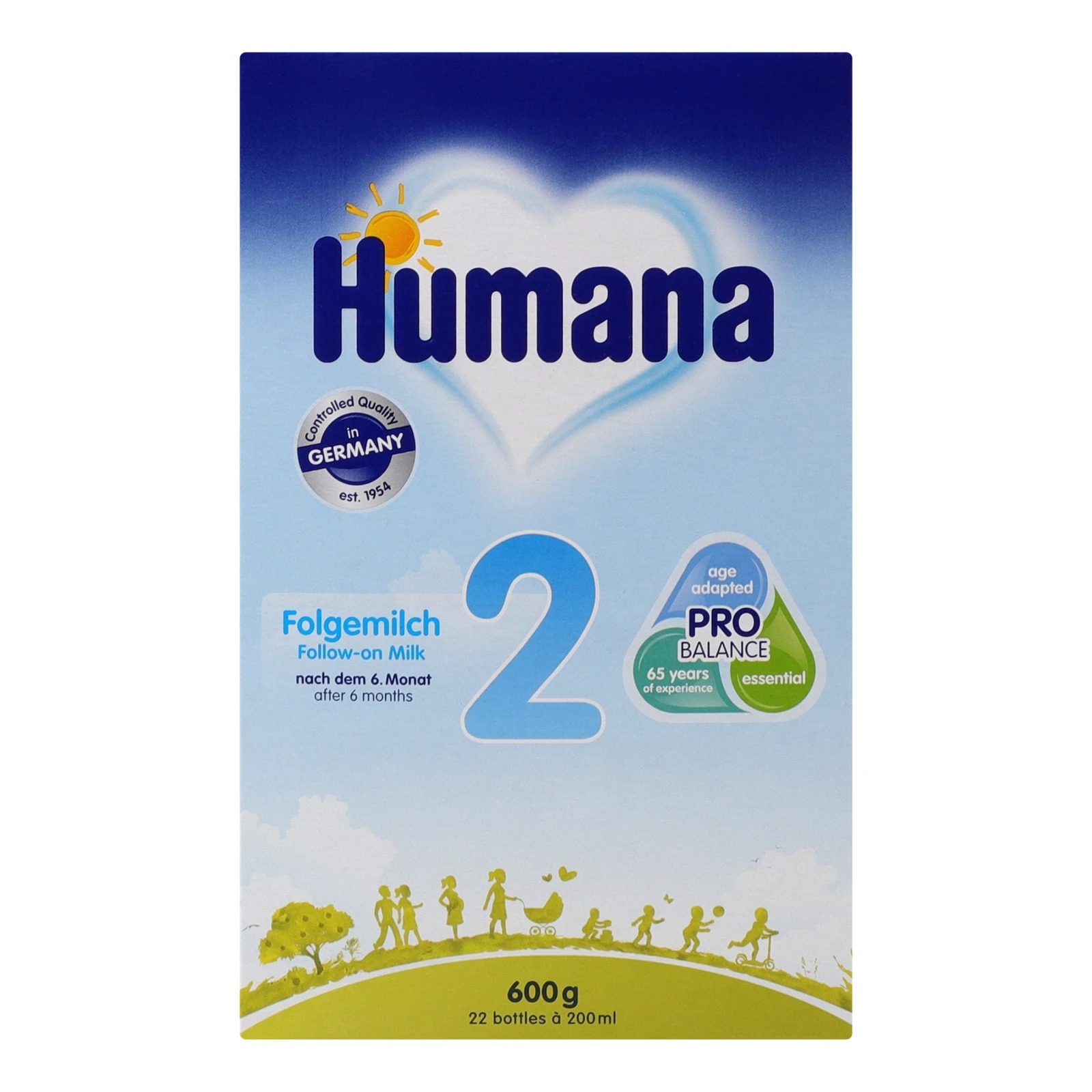 Суміш молочна Humana №2 суха з пребіотиками галактоолігосахаридами для дітей від 6-ти до 12-ти місяців 600г Фото №:1