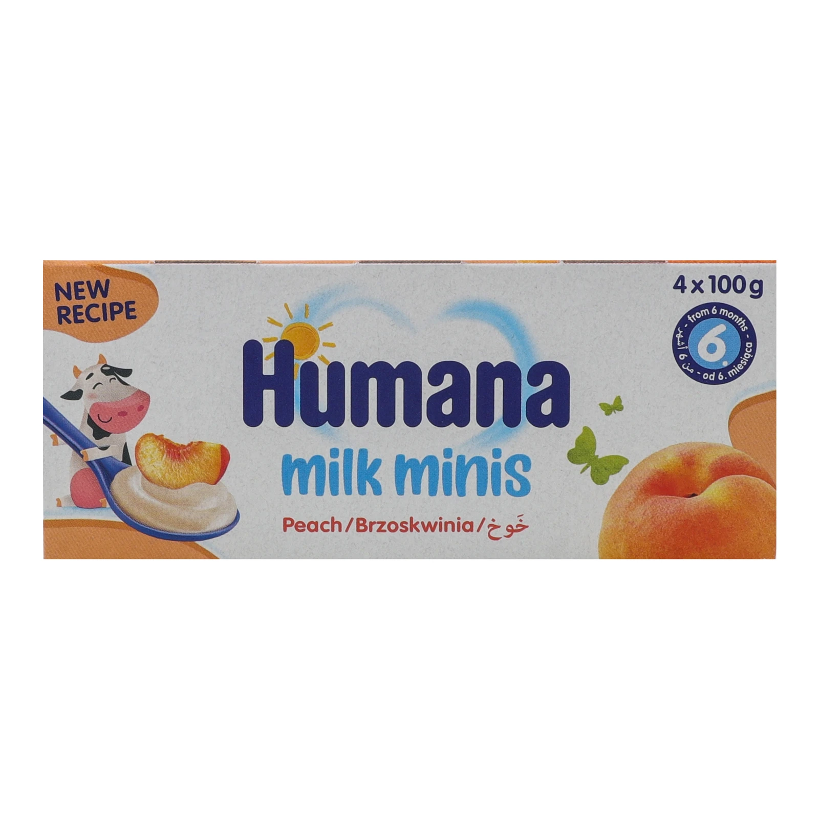 Продукт кисломолочний Humana з персиком для дітей від 6-ти місяців 4х100г Фото №:1