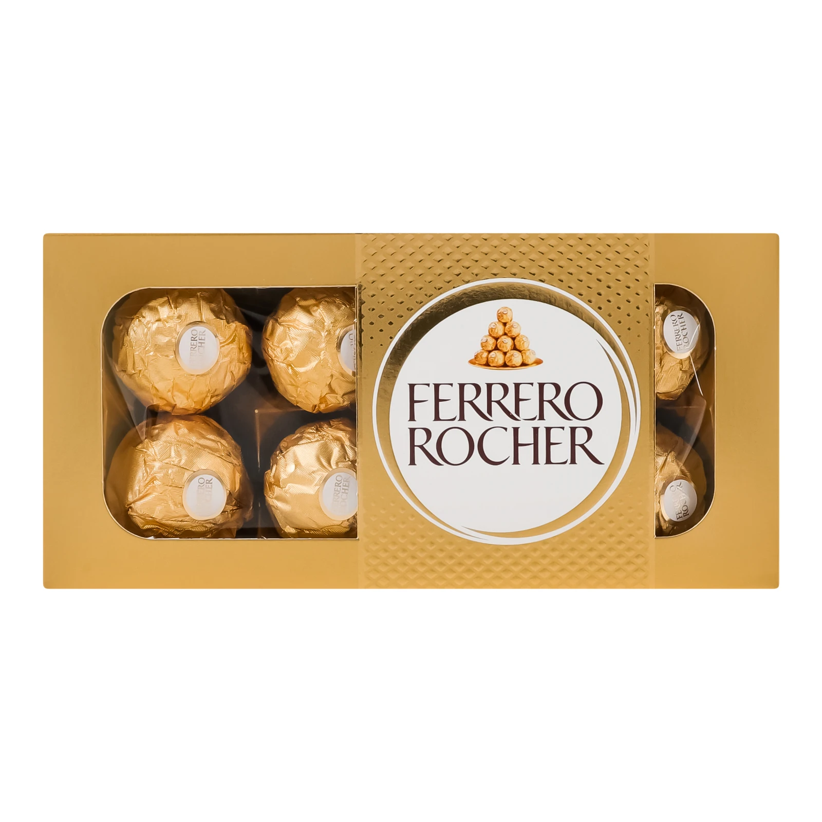 Цукерки Ferrero Rocher вафельні хрусткі покриті молочним шоколадом та подрібненими лісовими горіхами з начинкою 100г