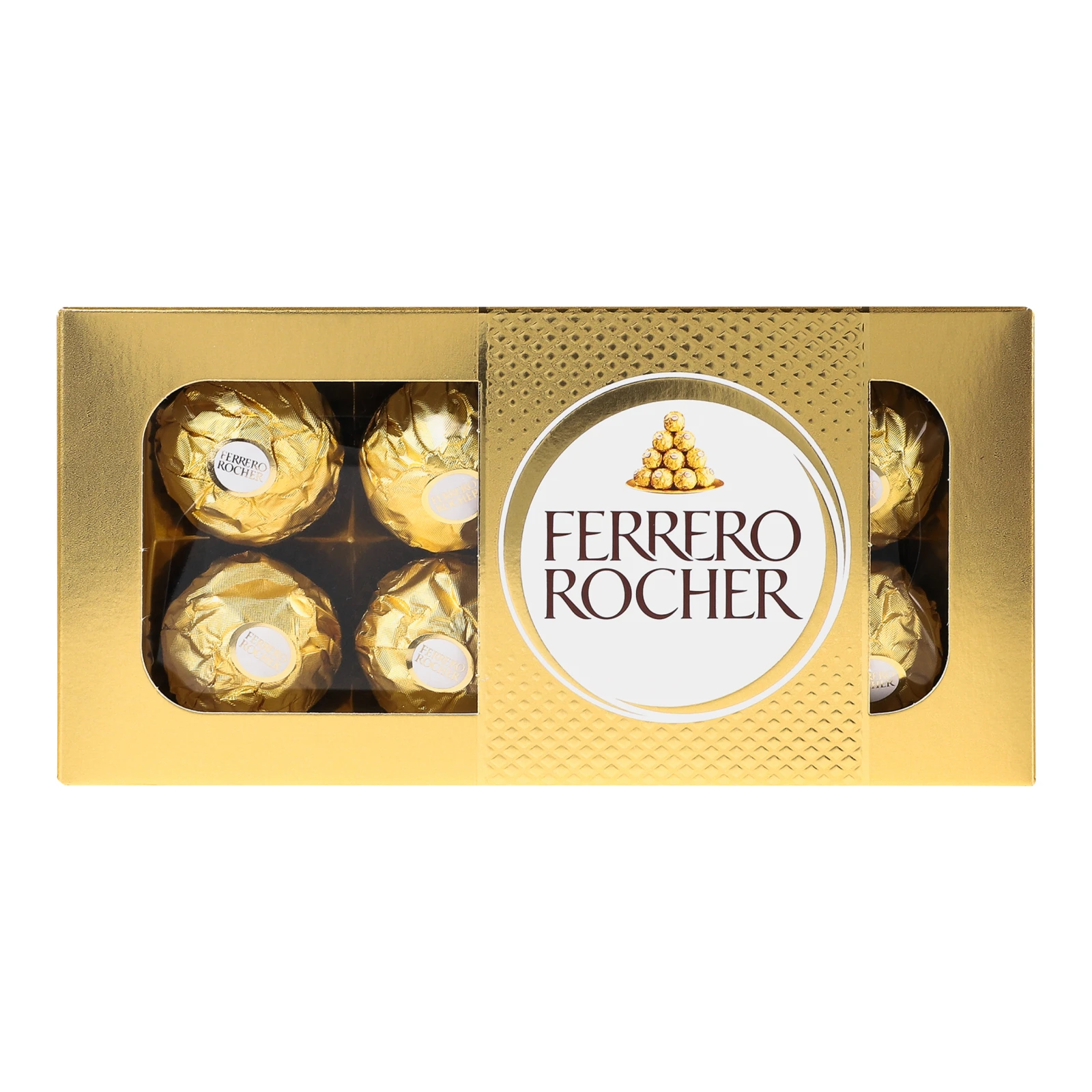 Цукерки Ferrero Rocher вафельні в молочному шоколаді з лісовими горіхами 100г Фото №:1