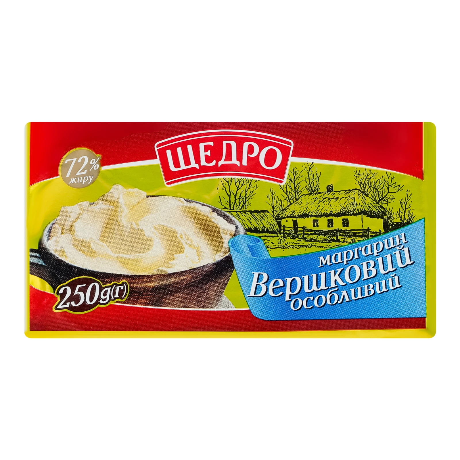 Маргарин Щедро столовий Вершковий особливий 72% 250г Фото №:1