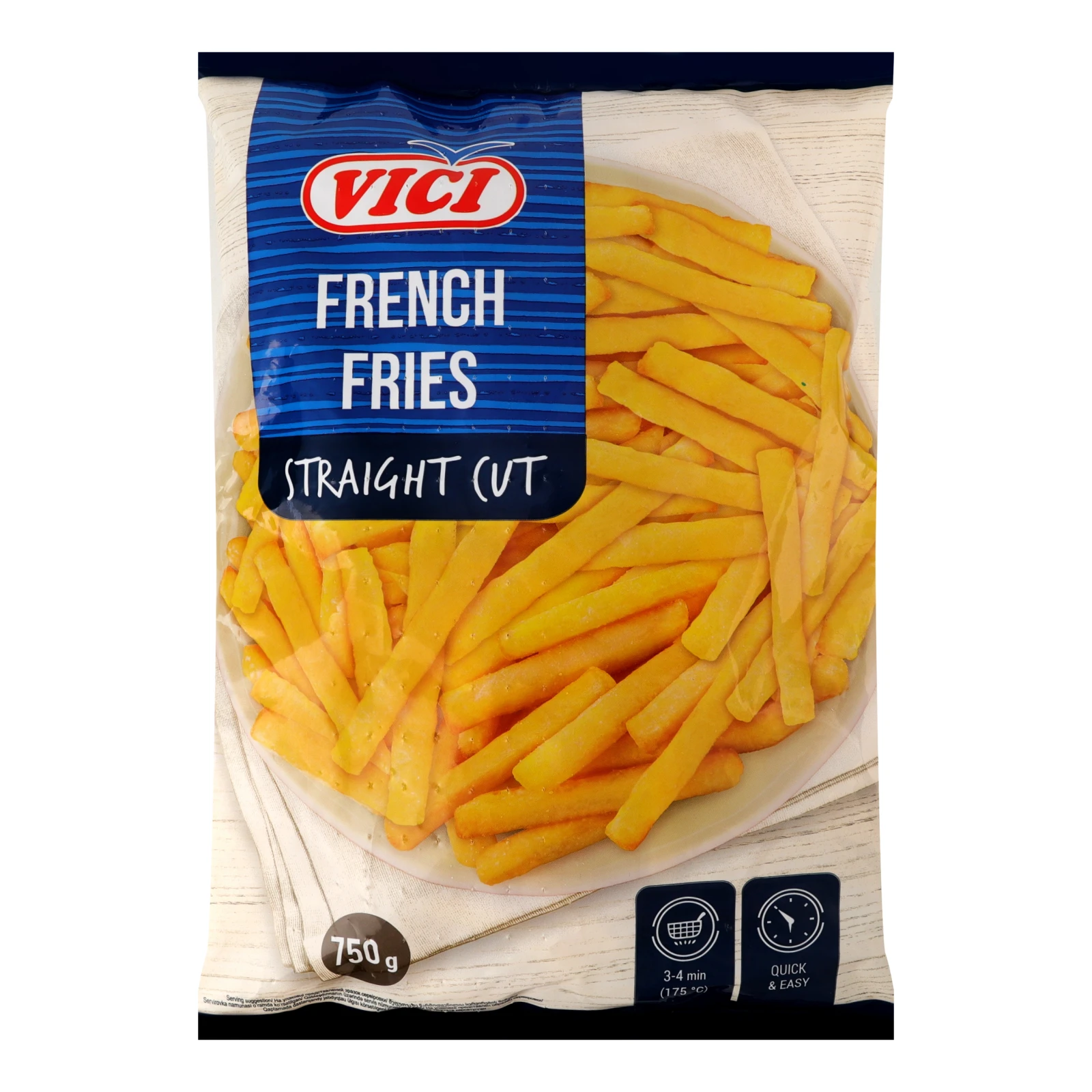 Картопля фрі Vici різана обсмажена пряма швидкозаморожена 10х10мм 750г Фото №:1
