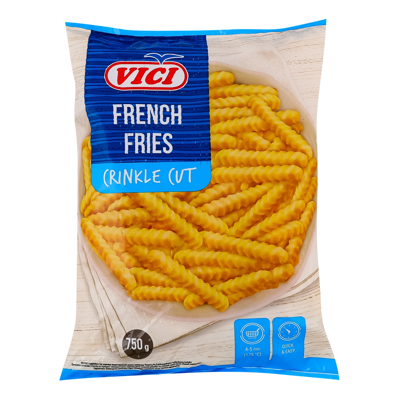 Картопля фрі Vici хвиляста швидкозаморожена 12х12мм 750г Фото №:1