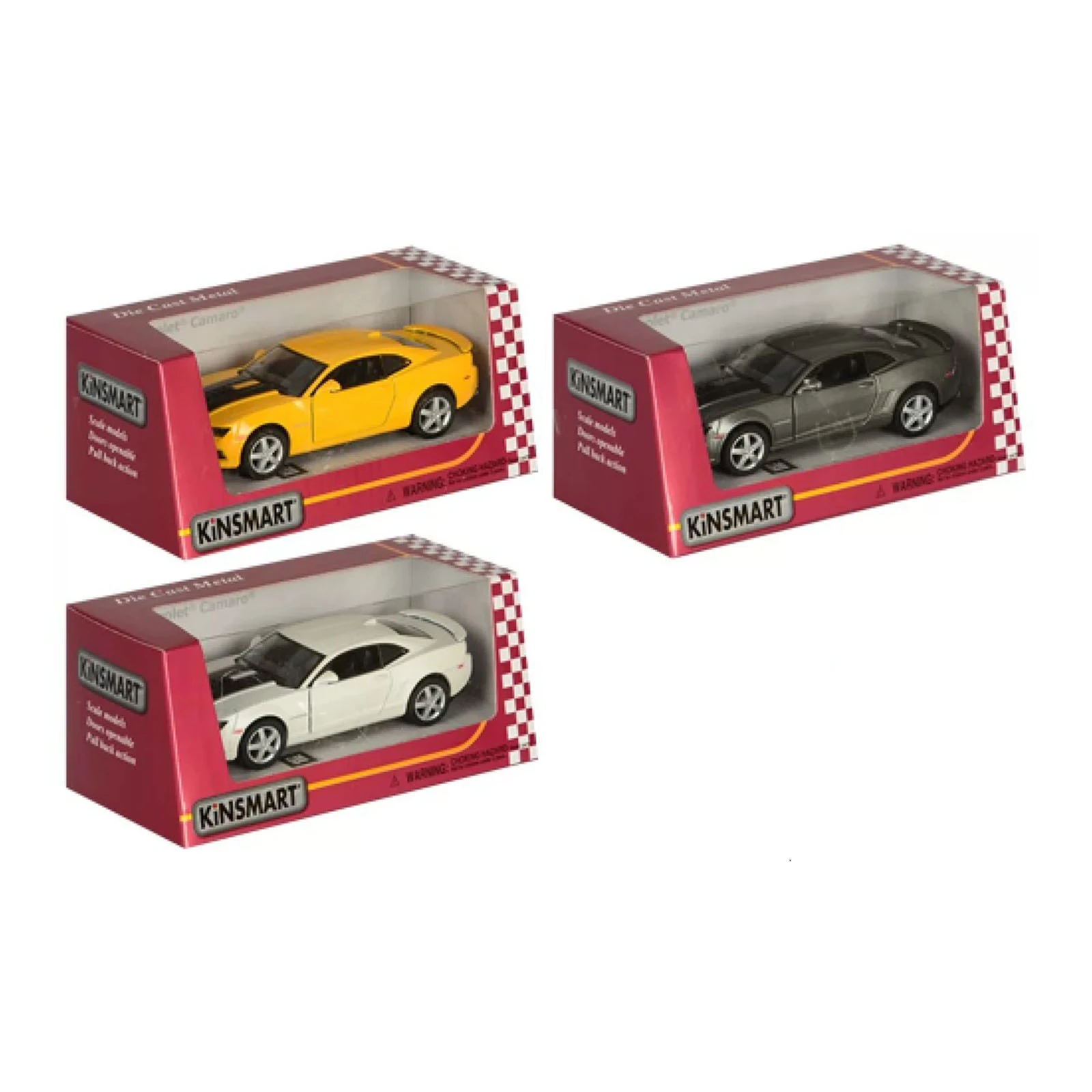 Машинка Kinsmart металева інерційна Chevrolet Camaro 2014 1:38, гумові колеса, двері відчиняються KT5383WF 4кольори Фото №:2