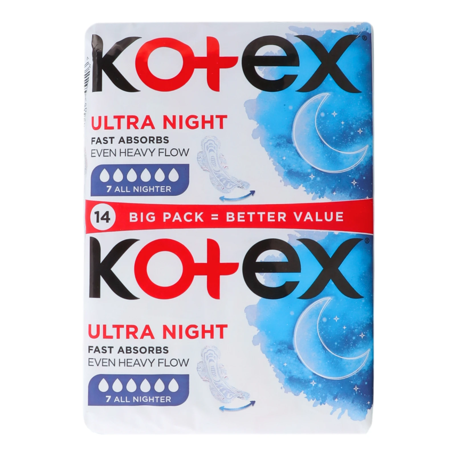Прокладки гігієнічні Kotex Ultra Night ультратонкі 14шт/уп Фото №:2