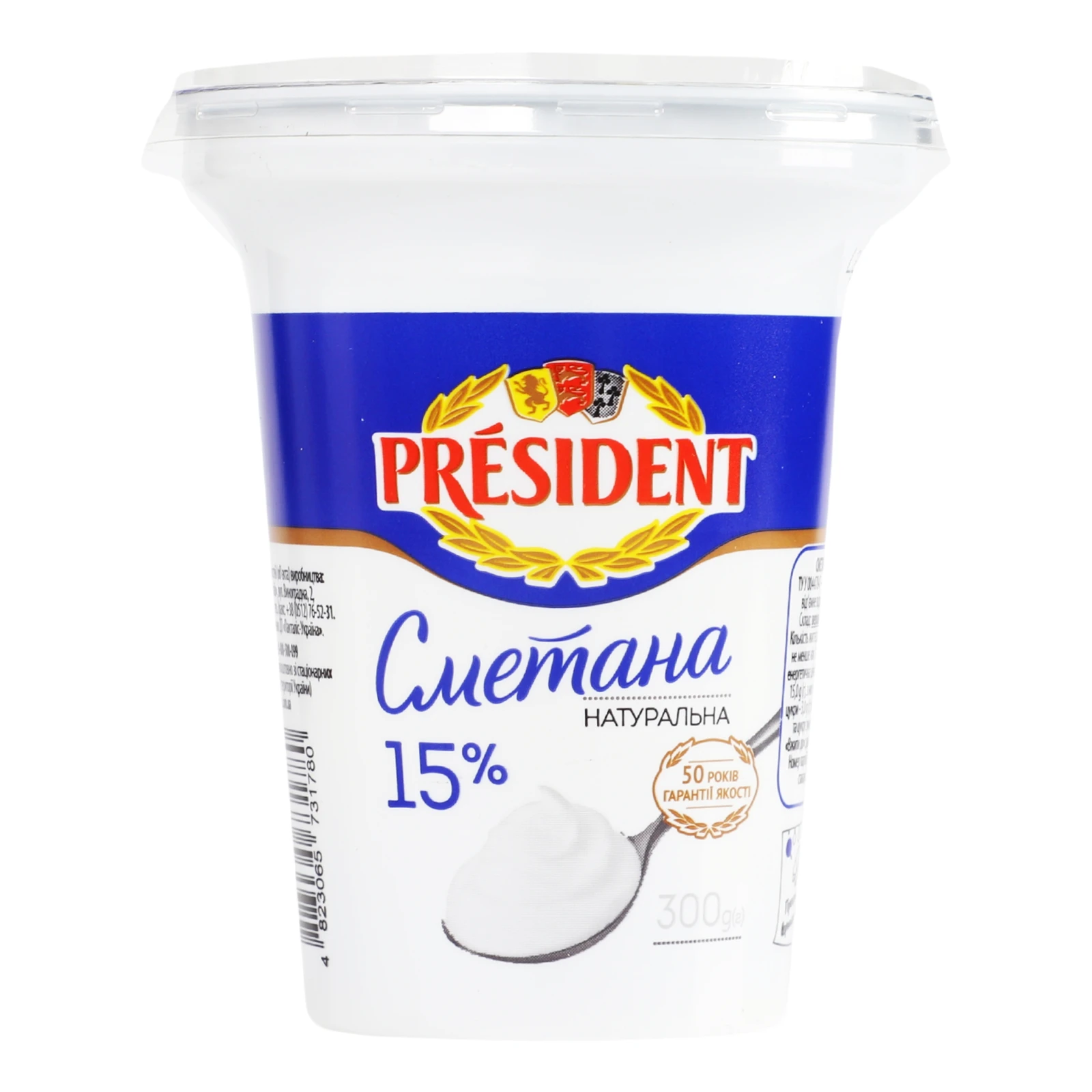 Сметана President 15% 300г фото 2