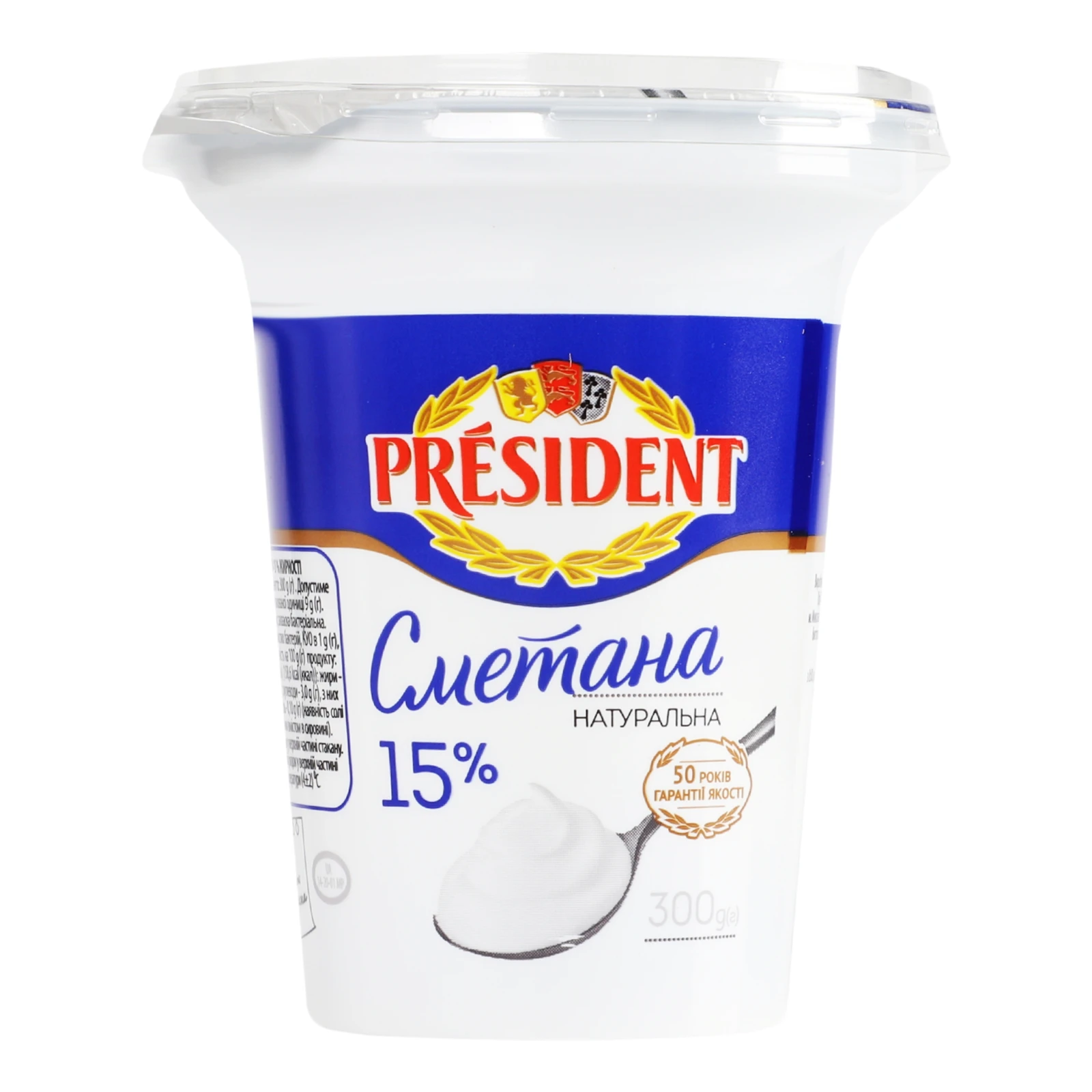 Сметана President 15% 300г Фото №:1