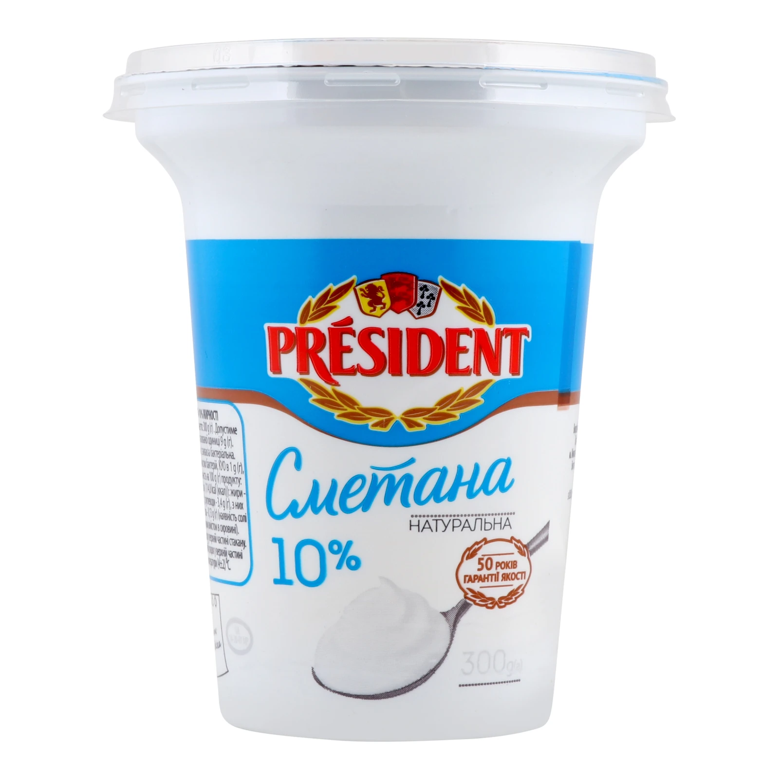Сметана President 10% 300г Фото №:1