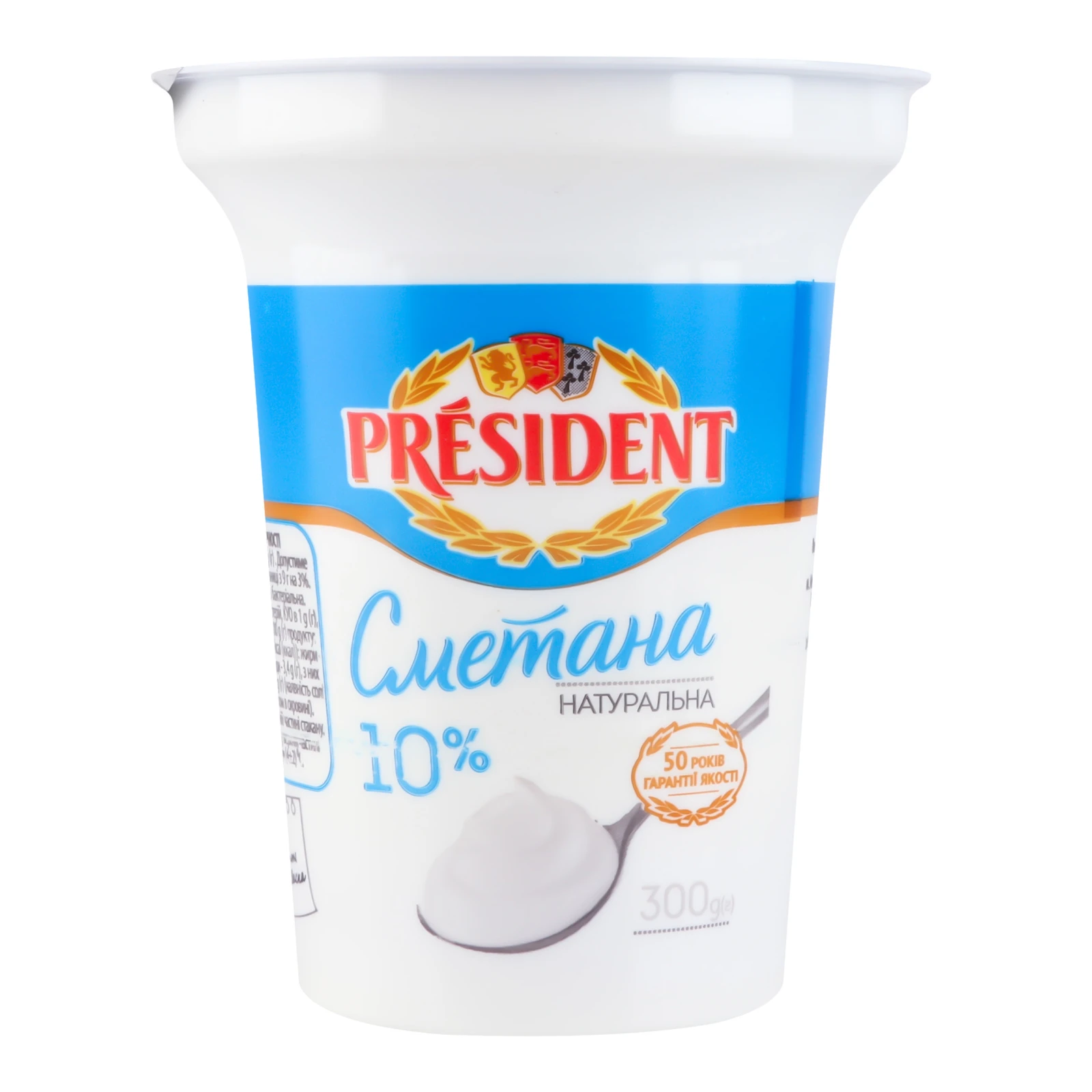 Сметана President 10% 300г Фото №:1