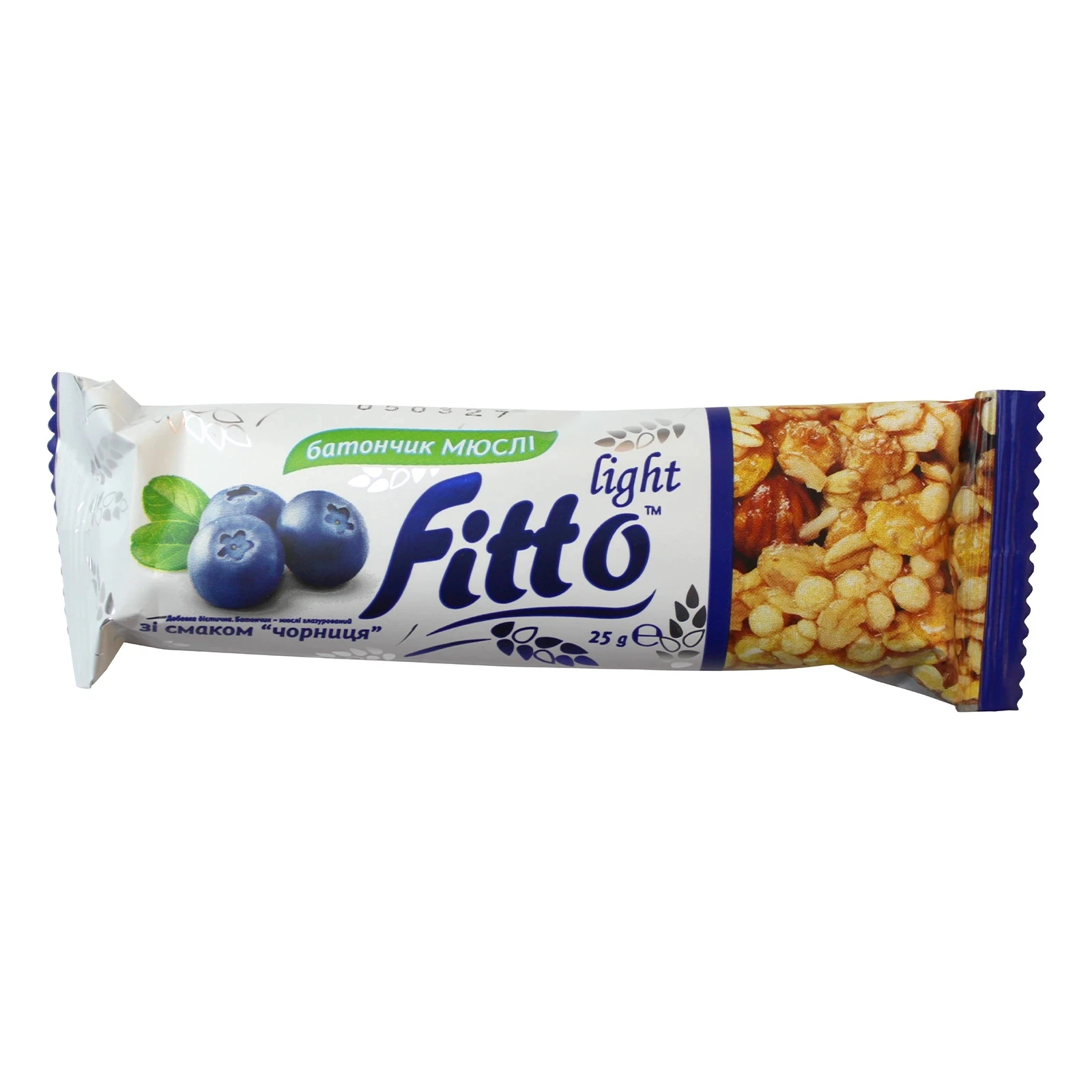 Батончик-мюслі Fitto light чорниця глазурований 25г Фото №:1