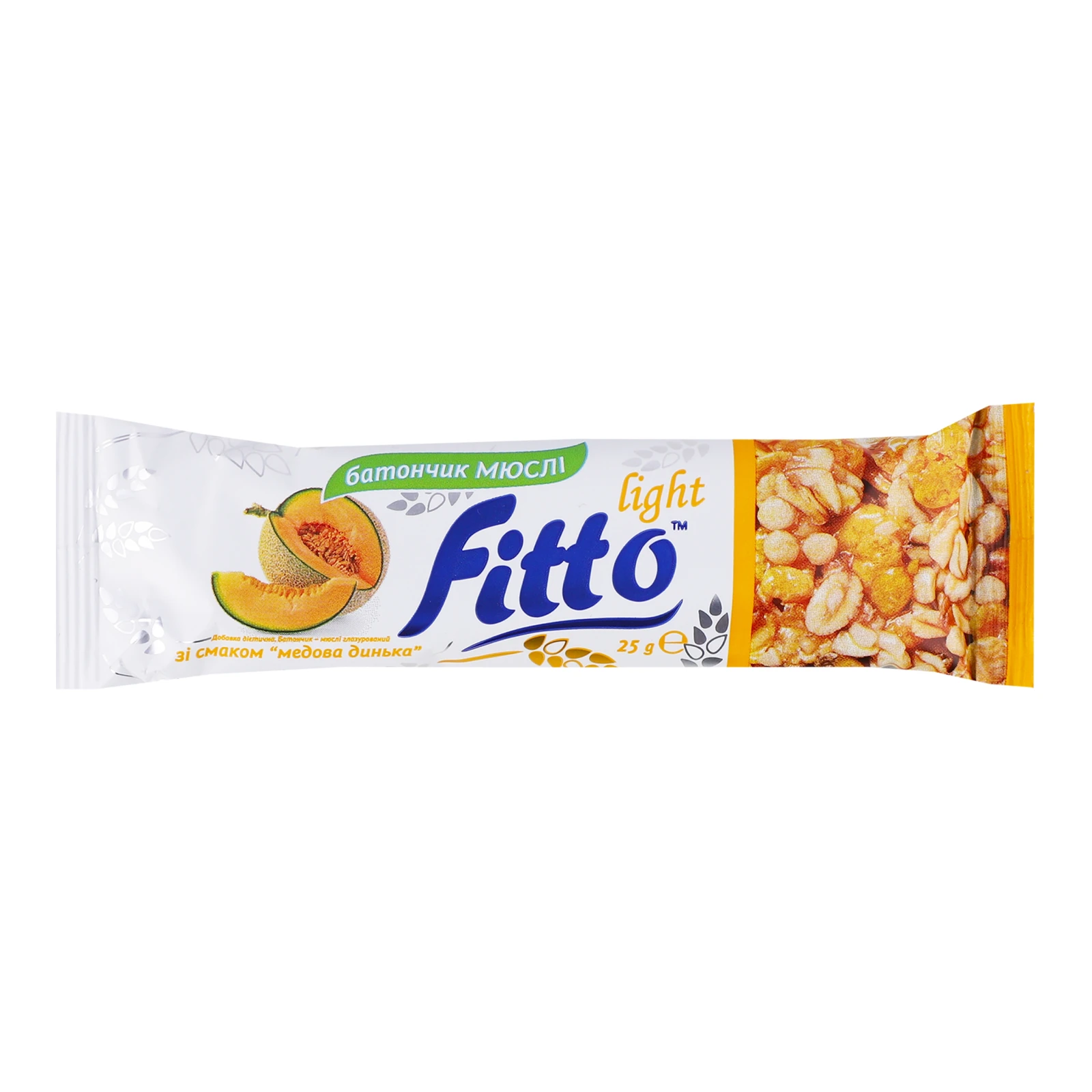 Батончик-мюслі Fitto light глазурований медова динька 25г