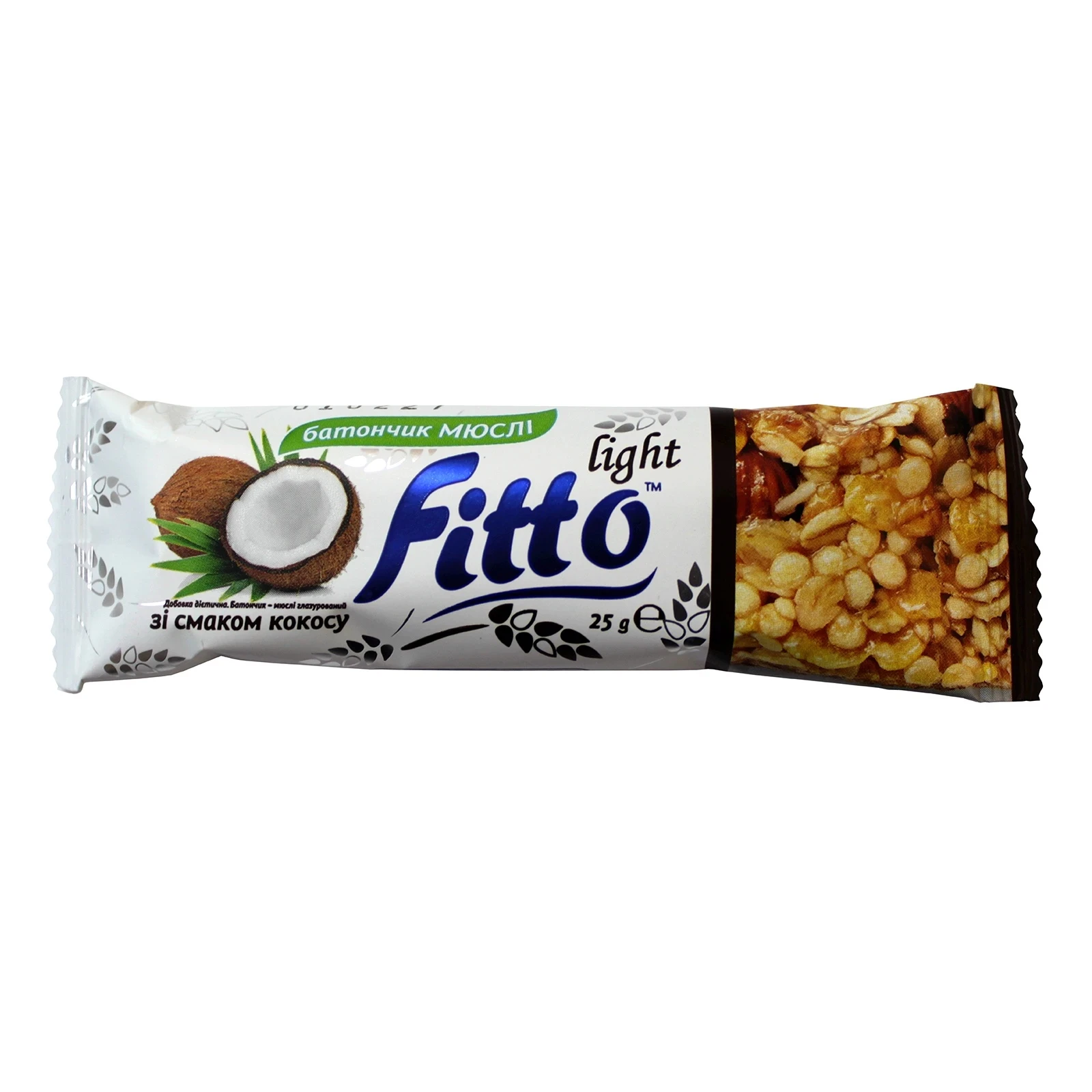 Батончик-мюслі Fitto light з кокосовою стружкою 25г Фото №:1