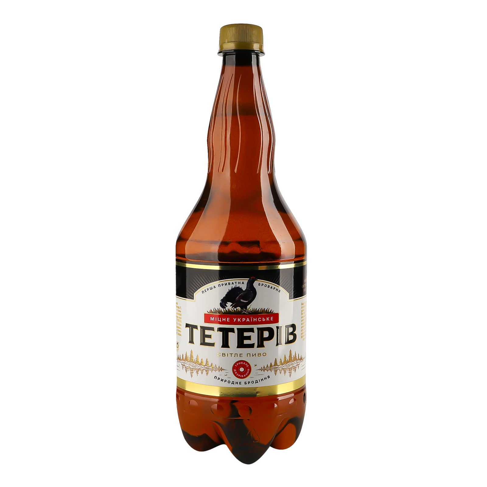 Пиво Тетерів Міцне українське світле фільтроване пастеризоване 7% 1.2л Фото №:1