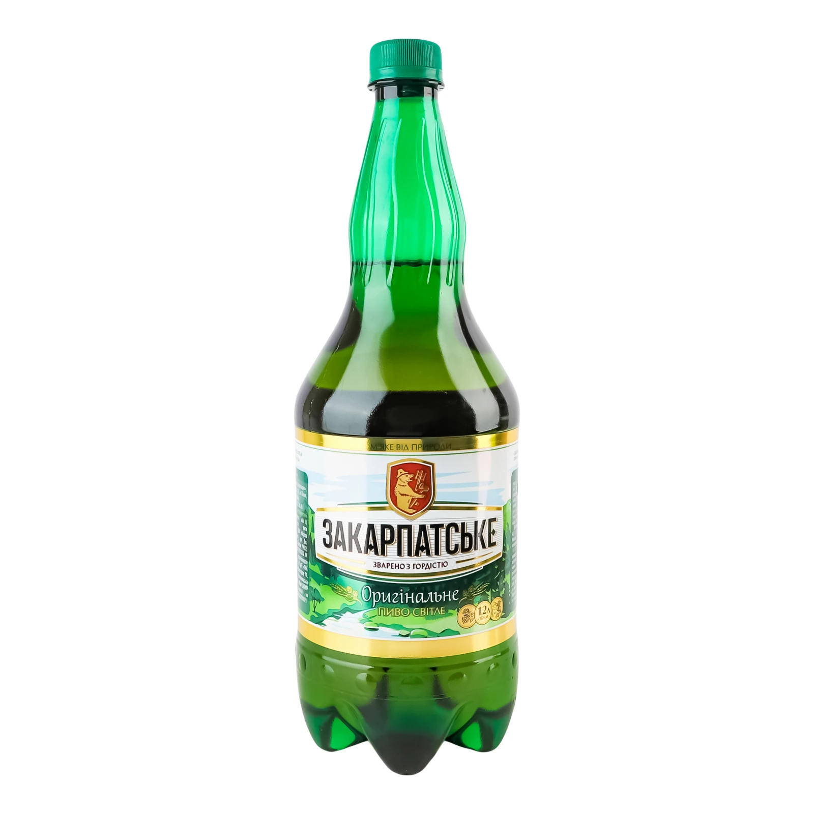 Пиво Закарпатське Оригінальне світле фільтроване пастеризоване 4.1% 1.2л Фото №:1