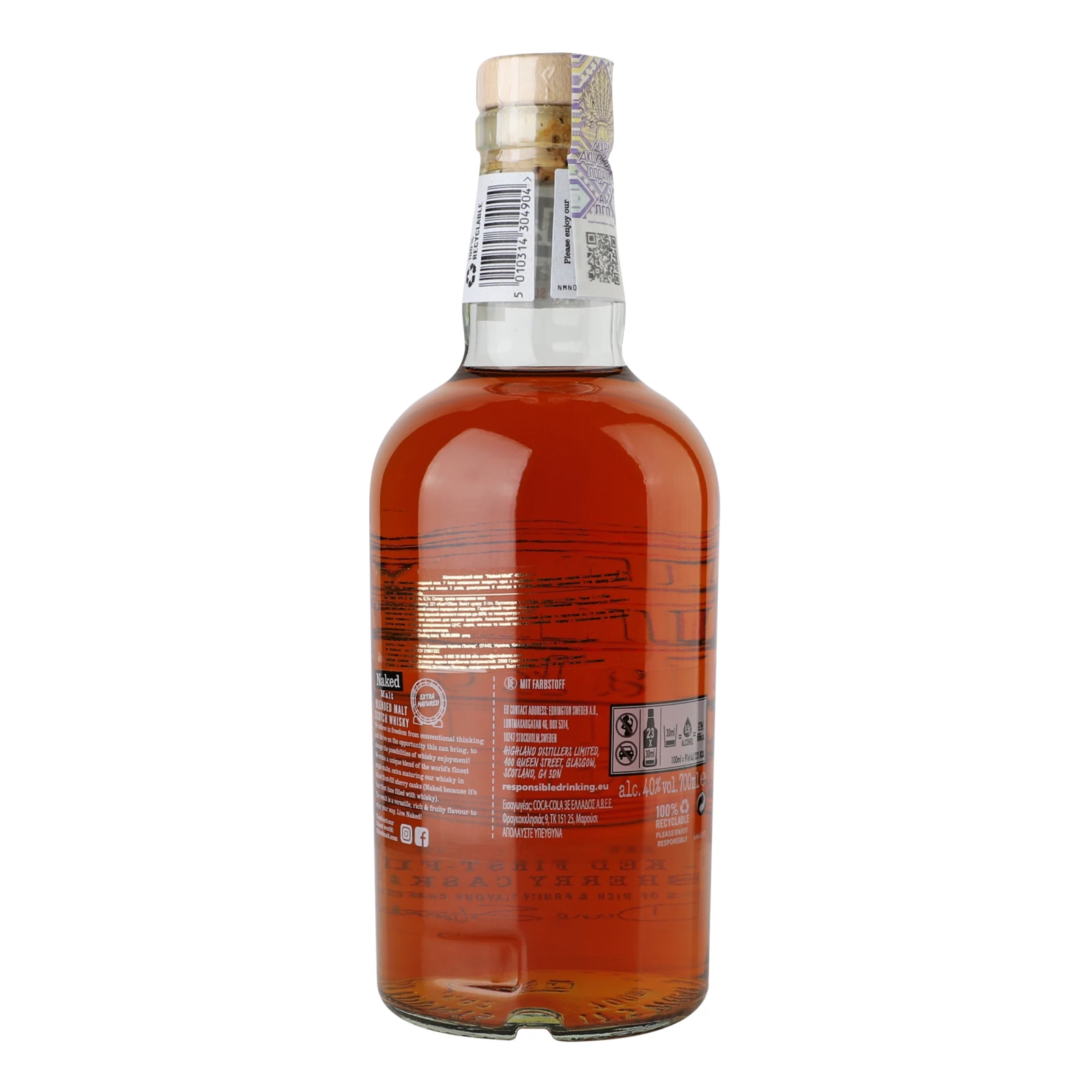 Віскі Naked Malt шотландське 40% 0.7л фото 2