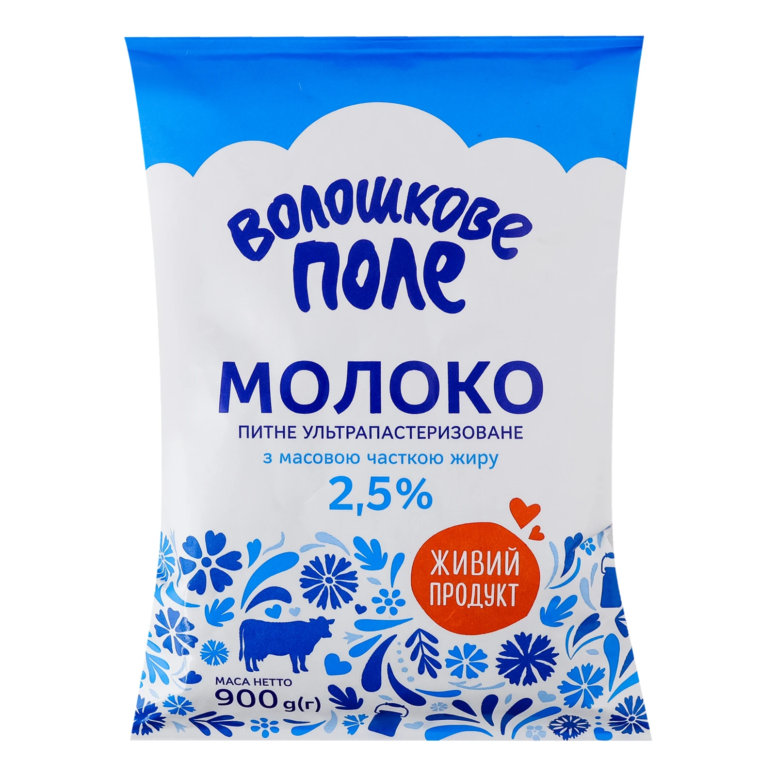 Молоко Волошкове поле ультрапастеризоване 2.5% 900г Фото навігації №:1