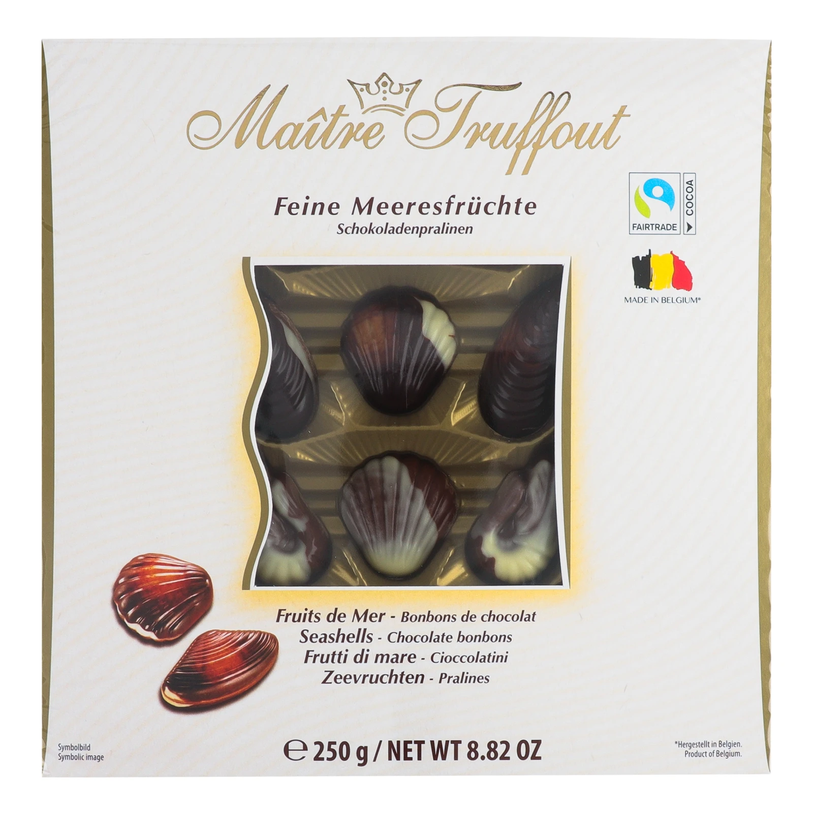 Цукерки праліне Maitre Truffout Морська мушля 250г Фото №:1