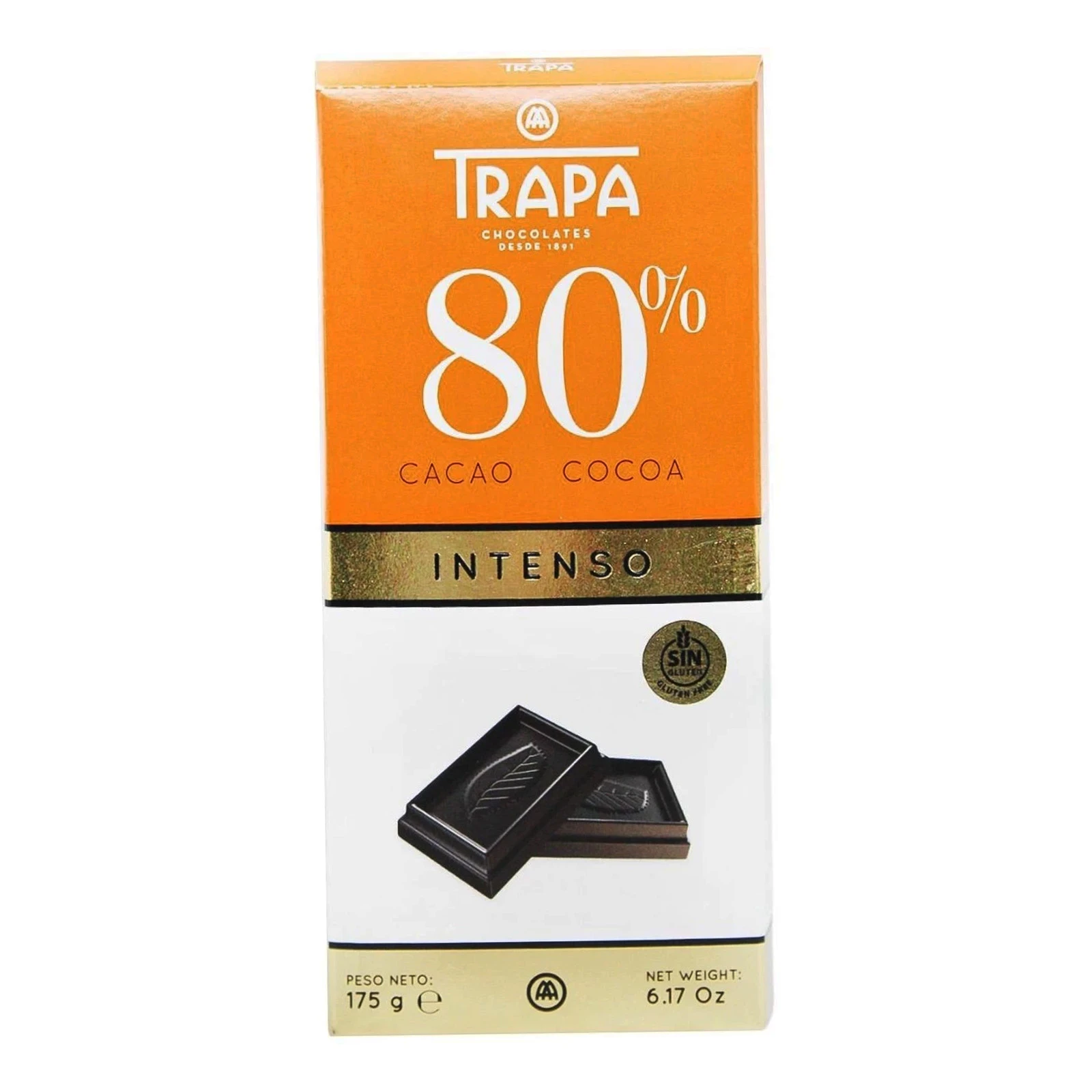 Шоколад Trapa Intenso чорний 80% 175г Фото навігації №:1