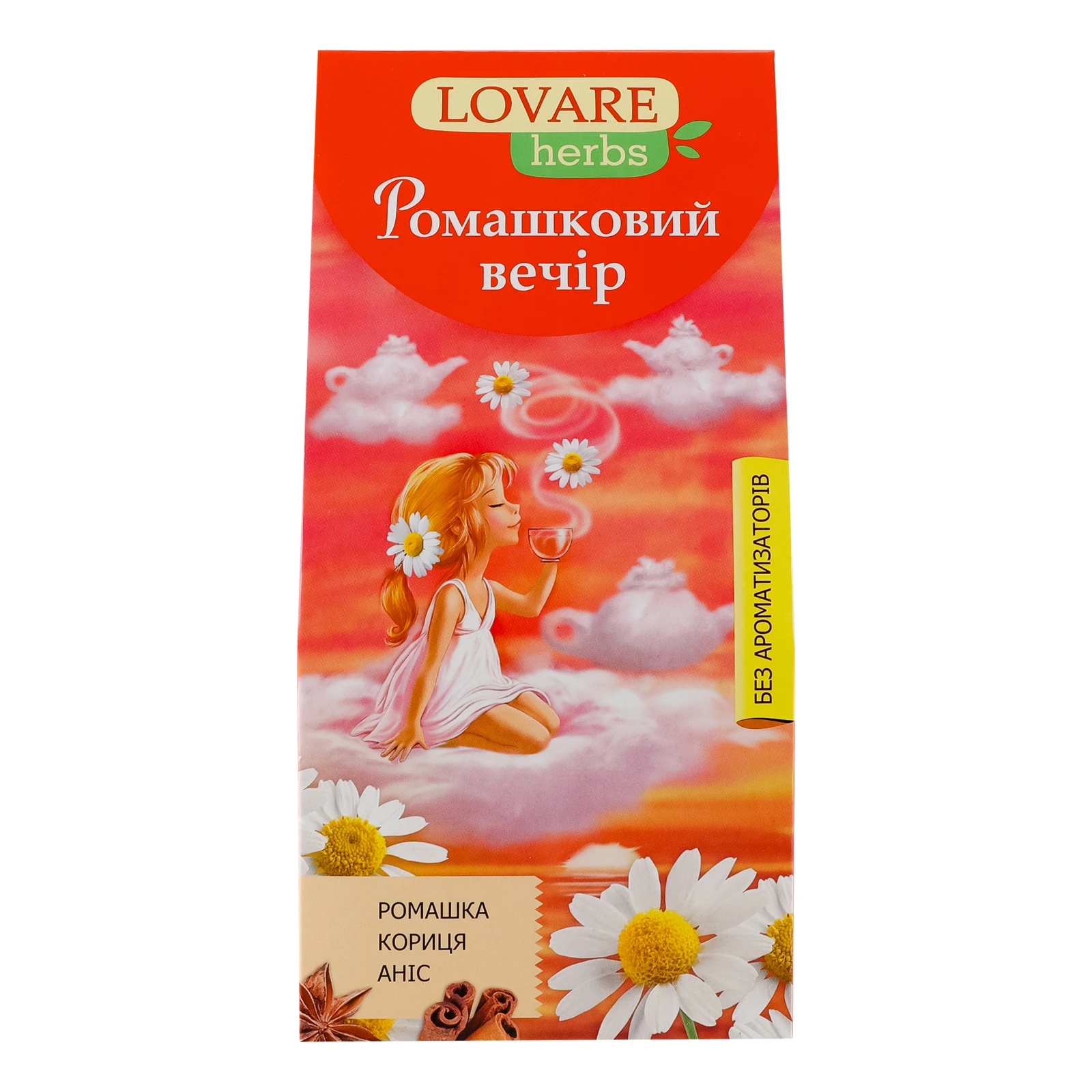 Чай Lovare Herbs Ромашковий вечір квітковий зі спеціями 20*1.8г/уп Фото №:1