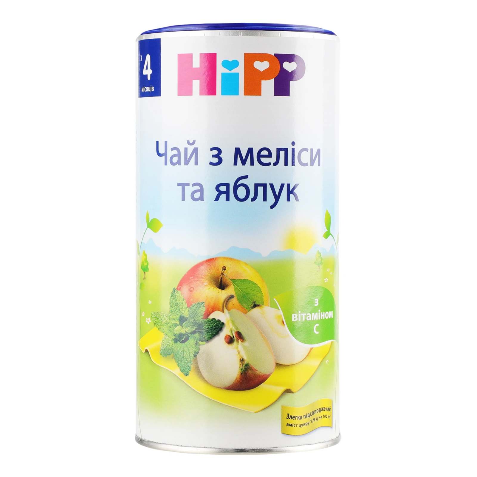 Чай Hipp сухий швидкорозчинний з меліси та яблук для дітей від 4-х місяців 200г Фото навігації №:1