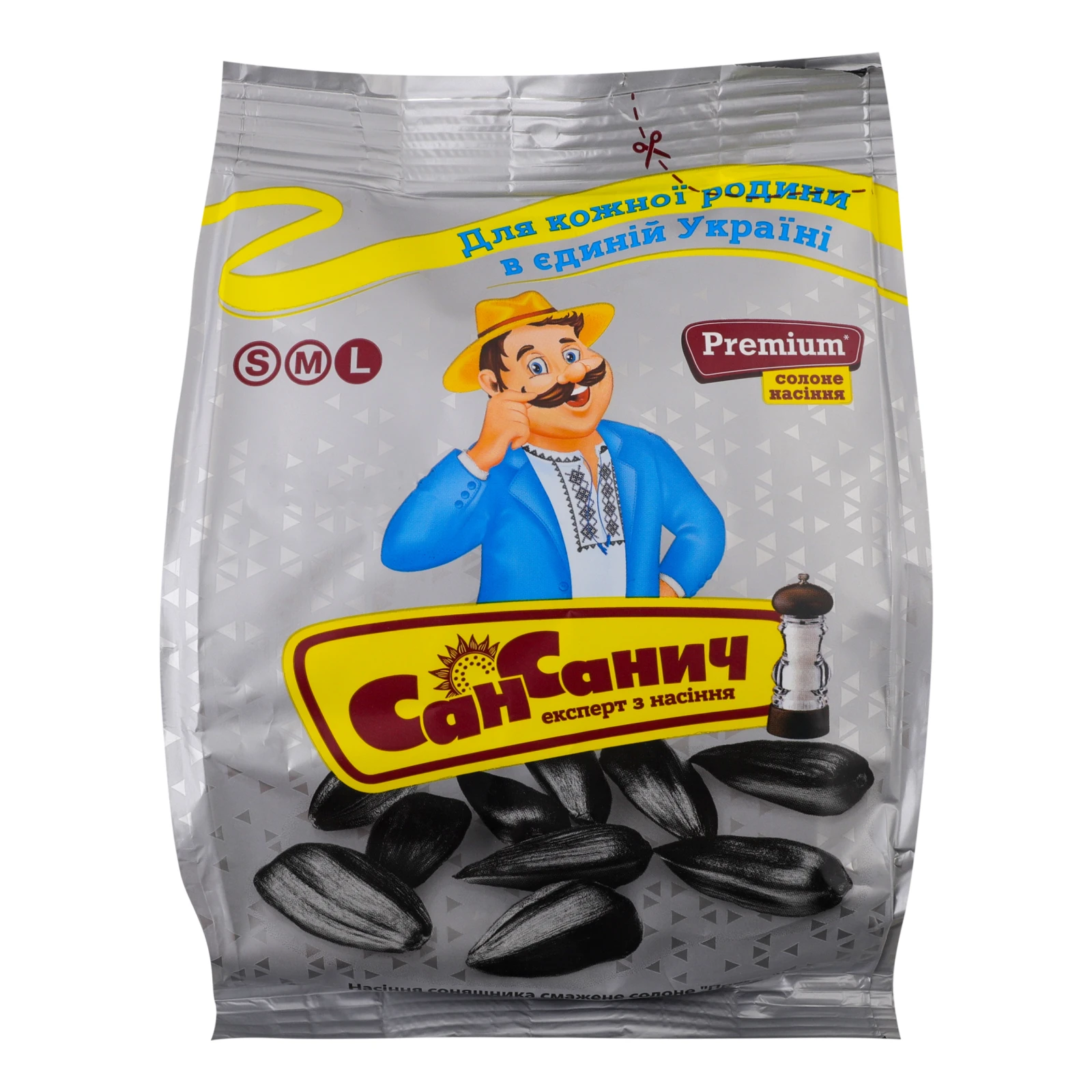Насіння соняшника Сан Санич Premium смажене солоне 100г Фото №:1