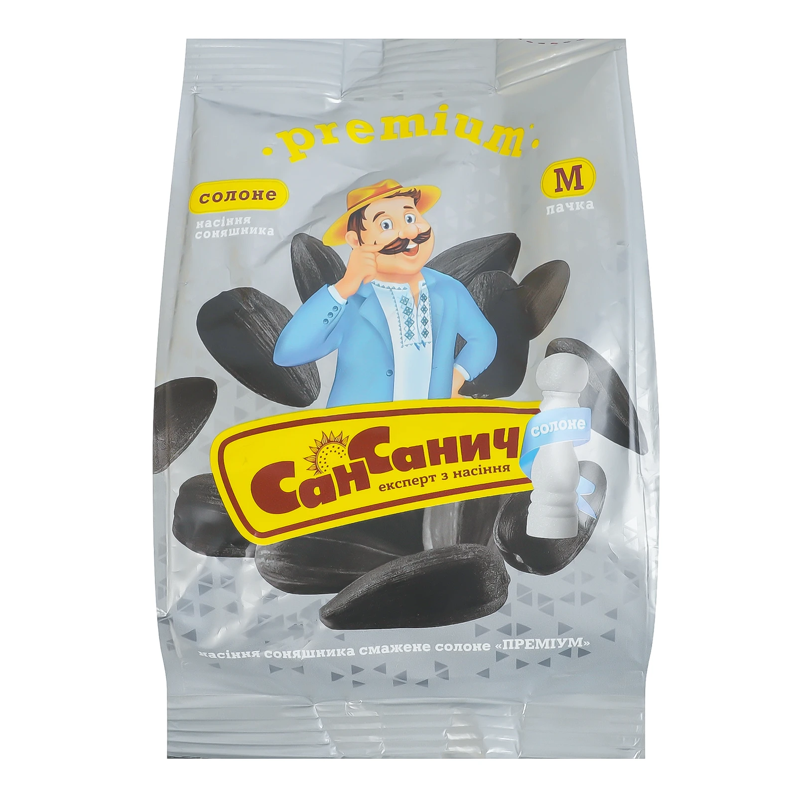 Насіння соняшника Сан Санич Premium смажене солоне 100г Фото №:1