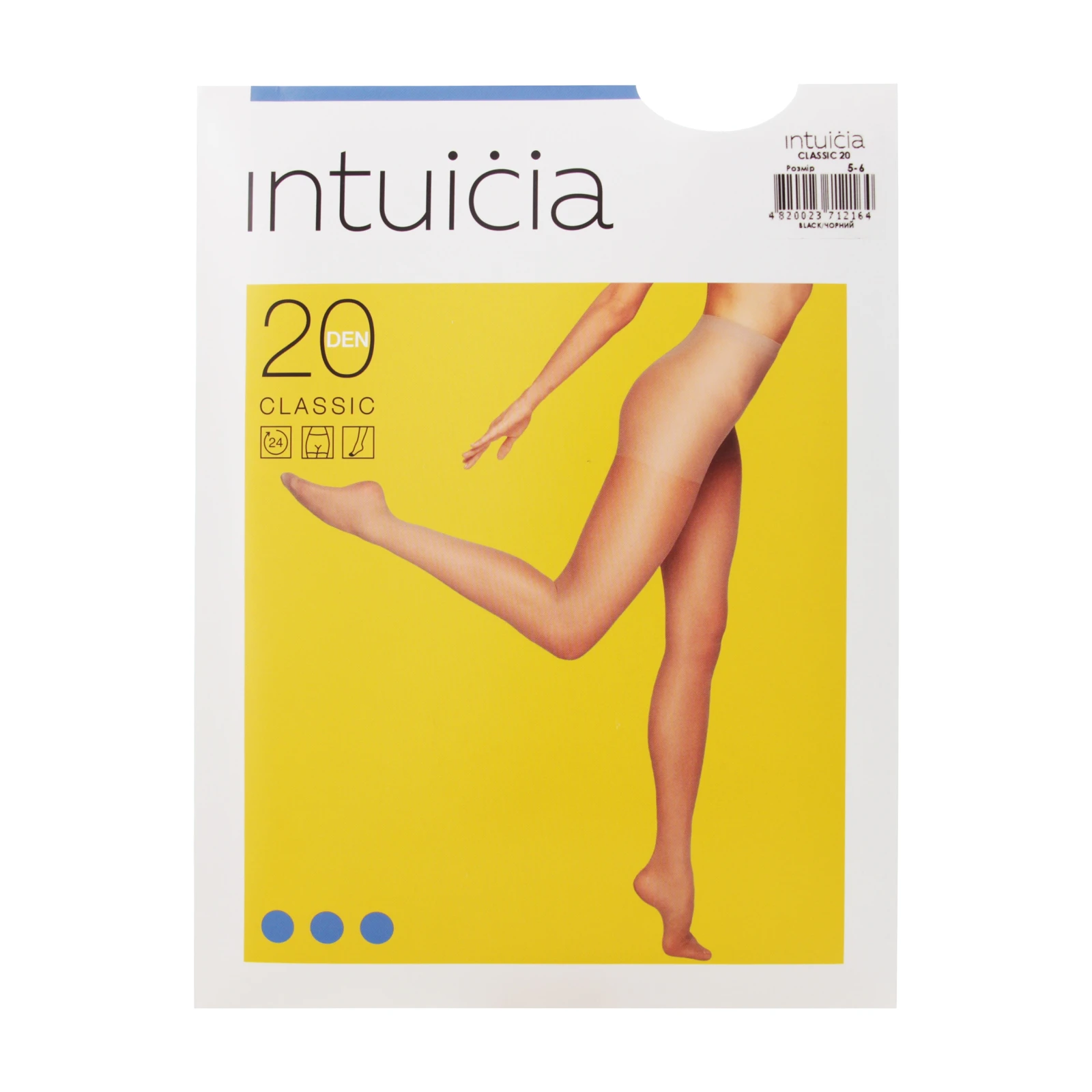 Колготи ІНТУІЦІЯ CLASSIC 20 BLACK 5-6 Фото №:1