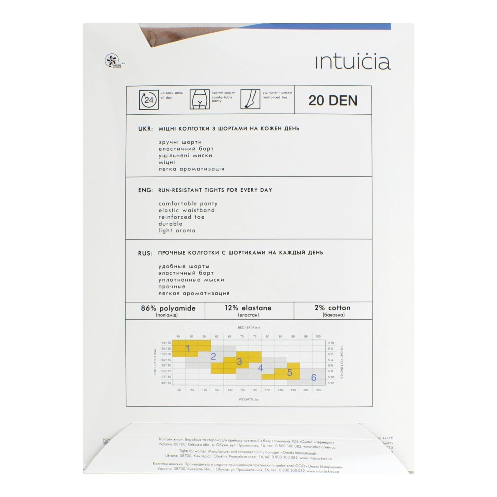 Колготи ІНТУІЦІЯ CLASSIC 20 DAINO 5-6 Фото №:2