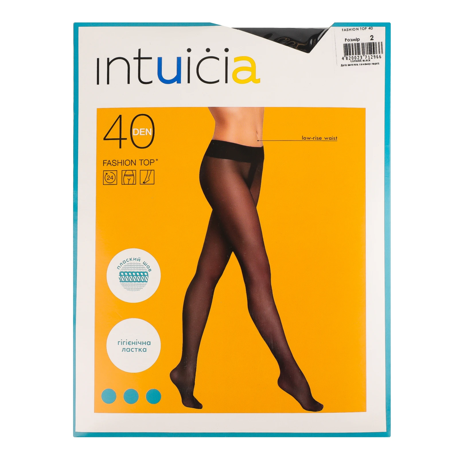 Колготки Intuicia Fashion Top жіночі 40den 2 чорний Фото №:1