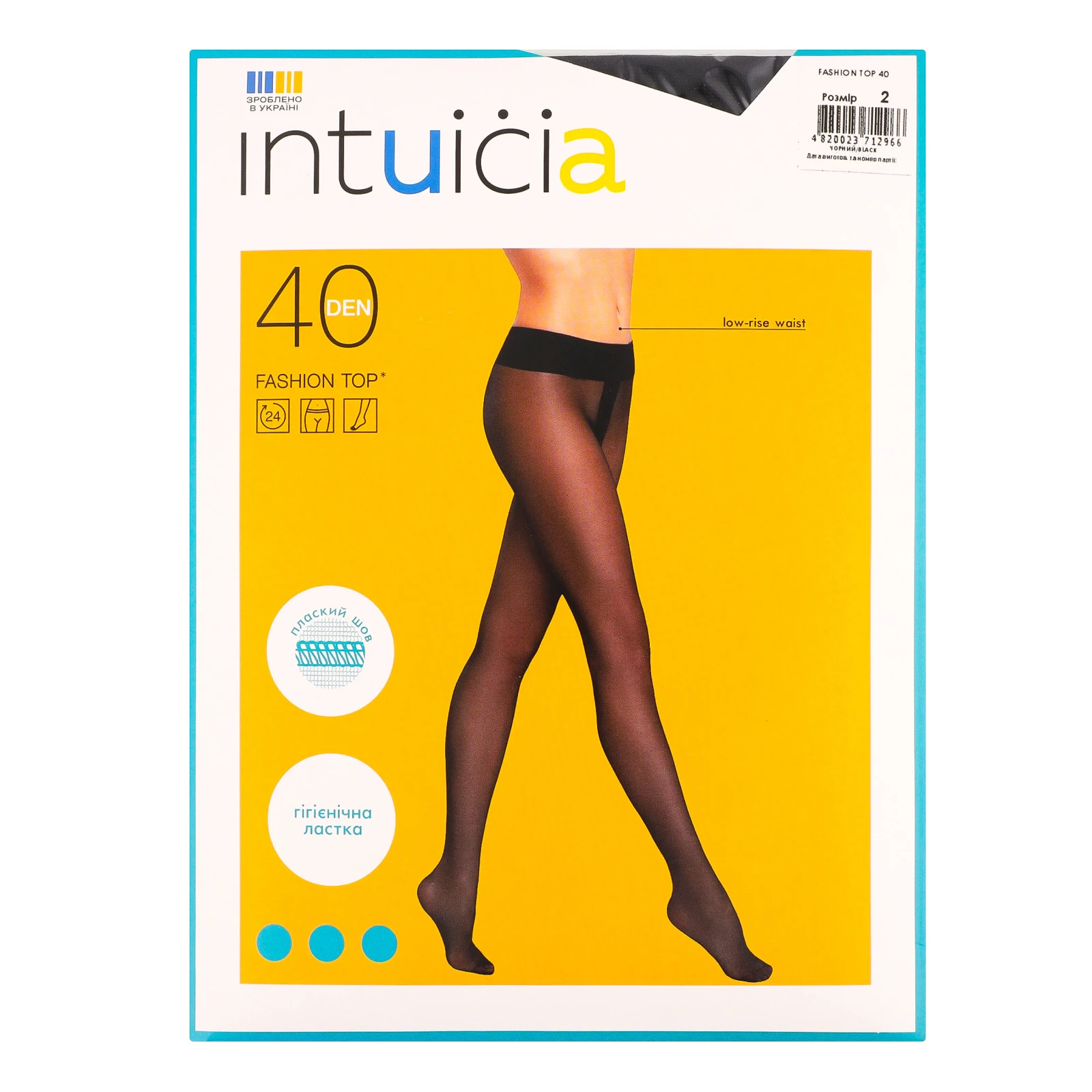 Колготки Intuicia Fashion Top жіночі 40den 2 чорний Фото №:1